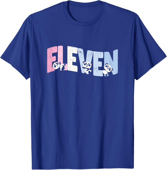 11 Year Old Cute Panda Birthday Girl 11th B-day T-Shirt - T-Shirt | Royal