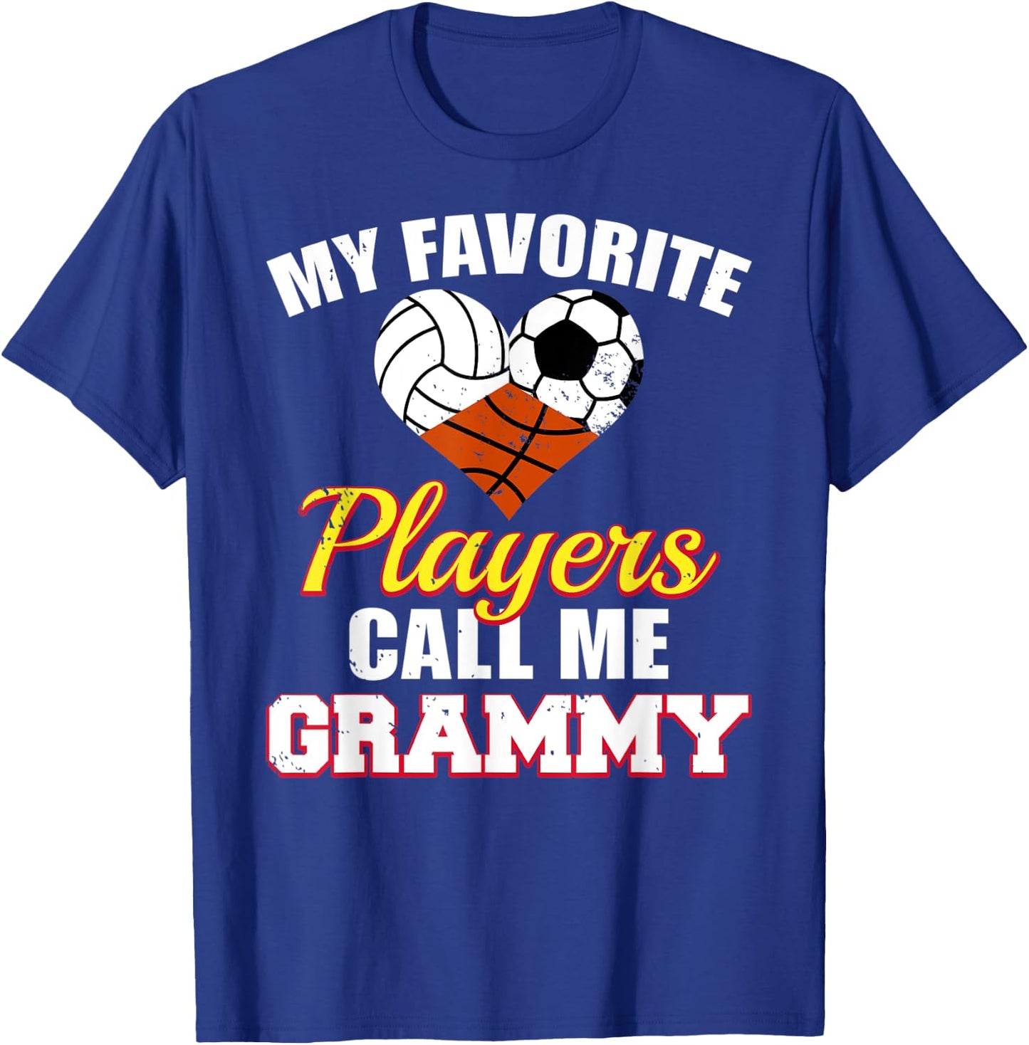 My Favorite Players Volleyball Soccer Basketball Grammy T-Shirt - T-Shirt | Royal
