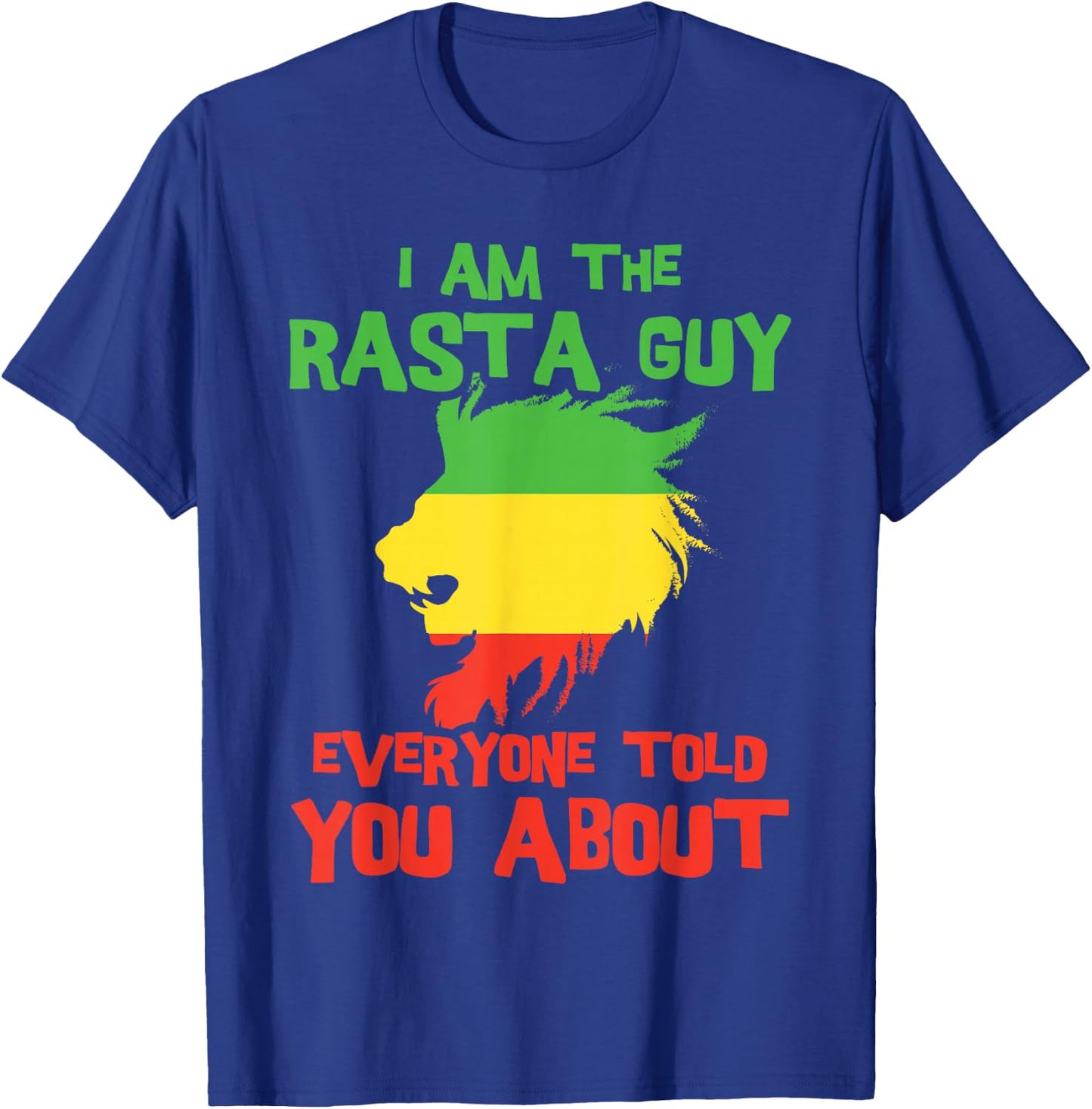 Rasta Clothing Men's Reggae Lion Dreadlocks Men's T-Shirt - T-Shirt | Royal