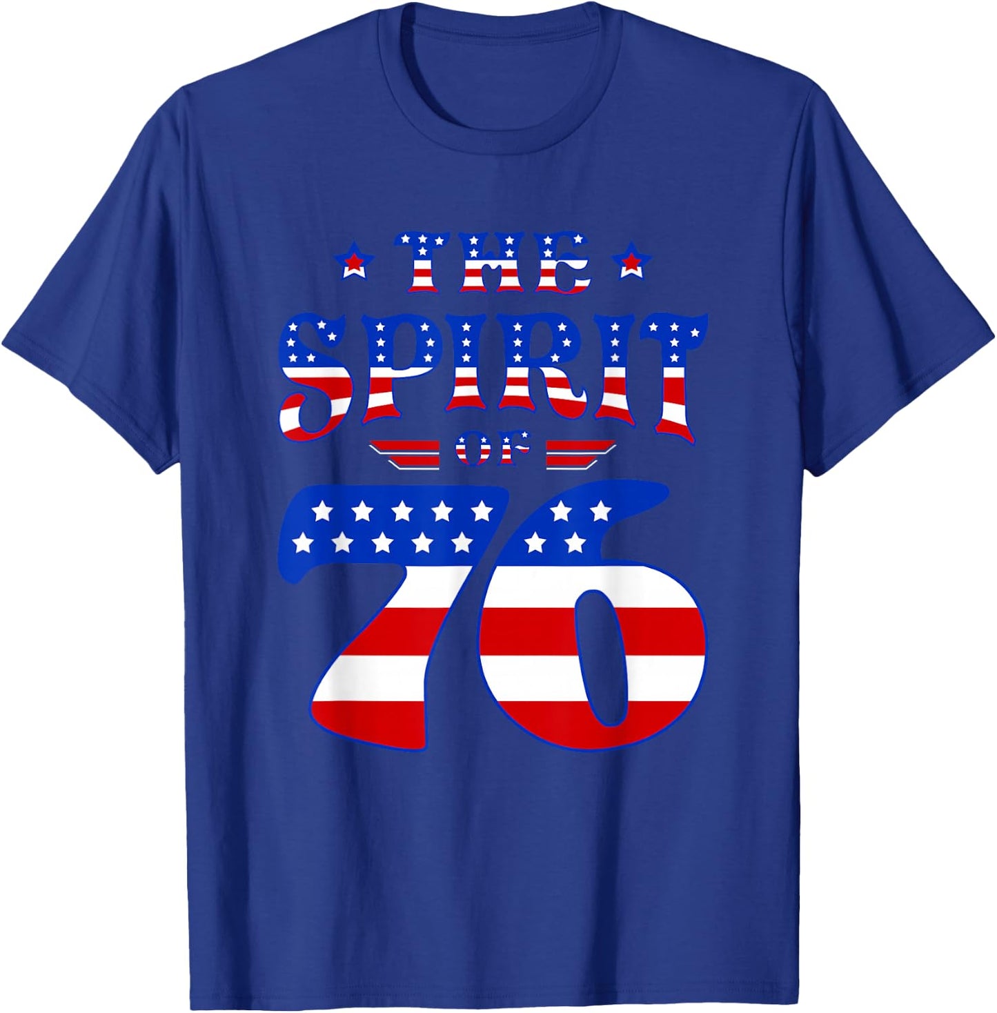 Vintage The Spirit 76 4th of July Patriotic Americans T-Shirt - T-Shirt | Royal