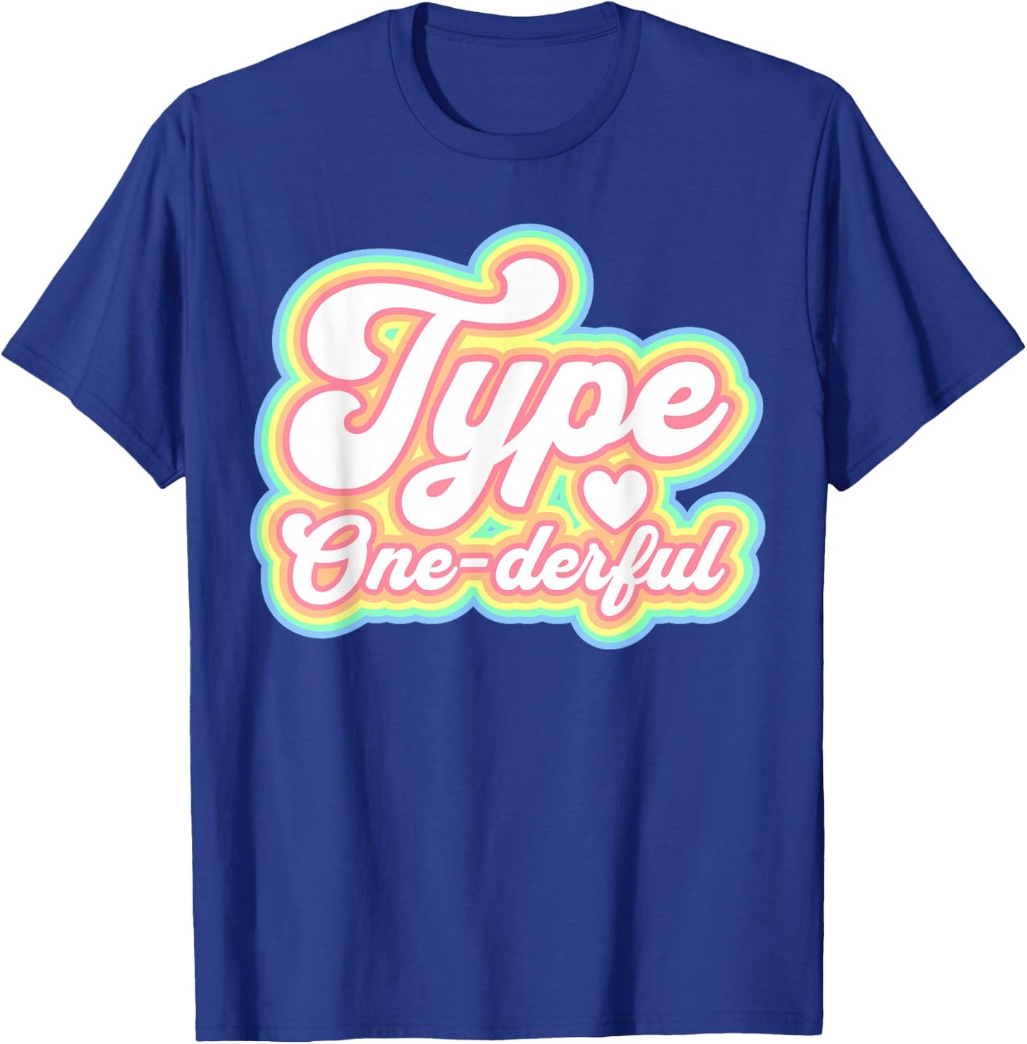 Type One-Derful Type One Diabetes Retro Awareness T-Shirt - T-Shirt | Royal
