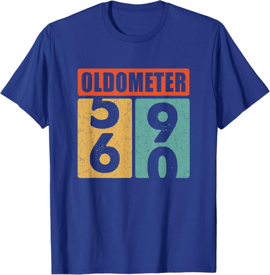 60th Vintage Birthday 60 Year Old Oldometer 59 60 Decoration T-Shirt - T-Shirt | Royal
