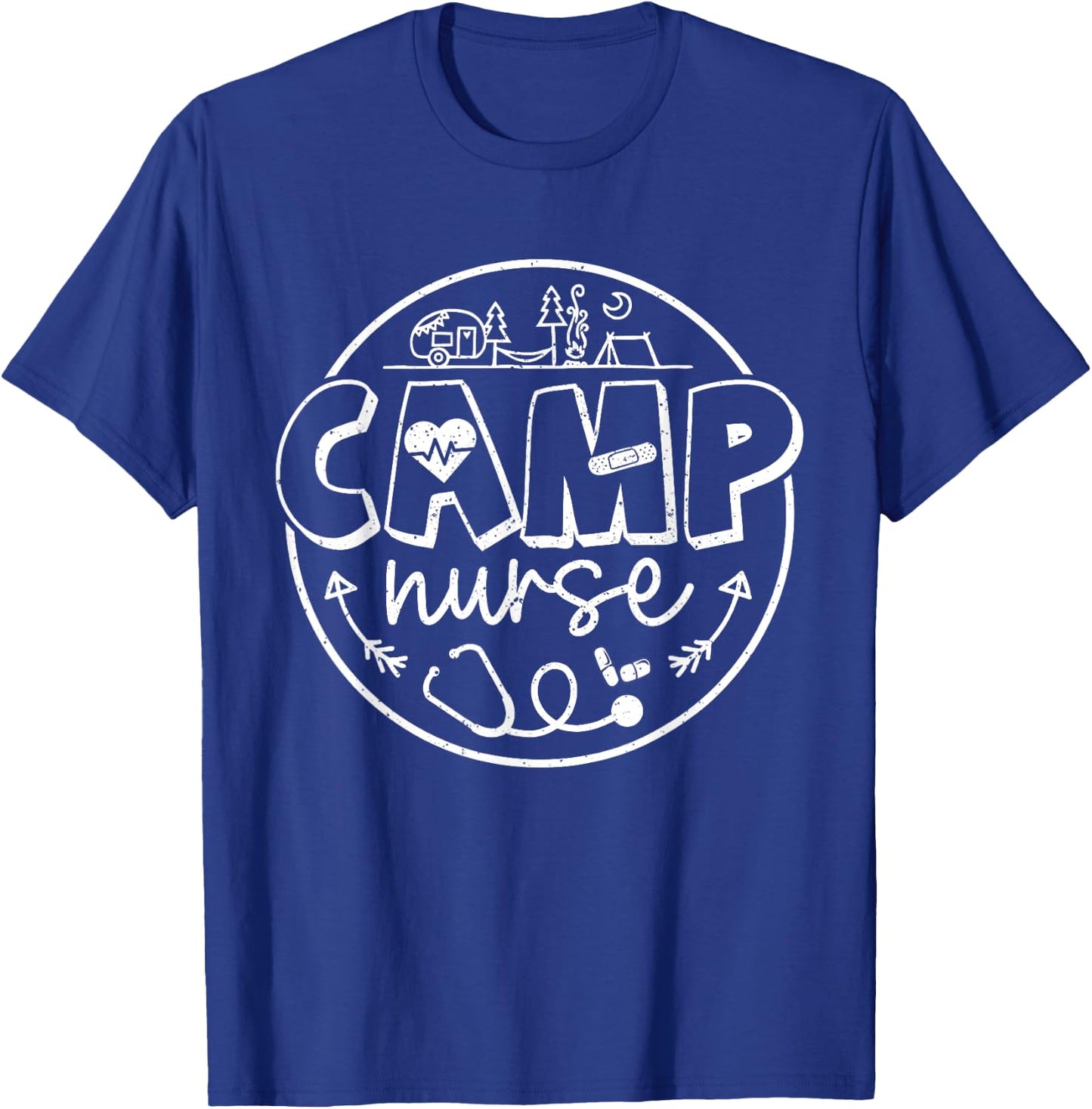 Camp Nurse Shirt Men Women School Nurse RN ICU ER Pediatric T-Shirt - T-Shirt | Royal