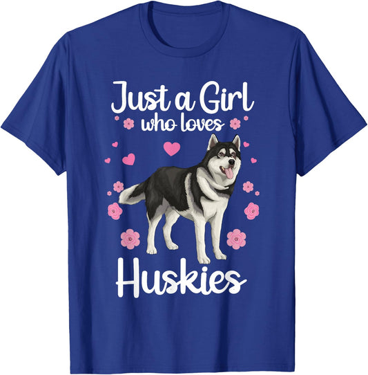 Funny Huskies Girls Pup Siberian Husky Dog Lovers T-Shirt - T-Shirt | Royal