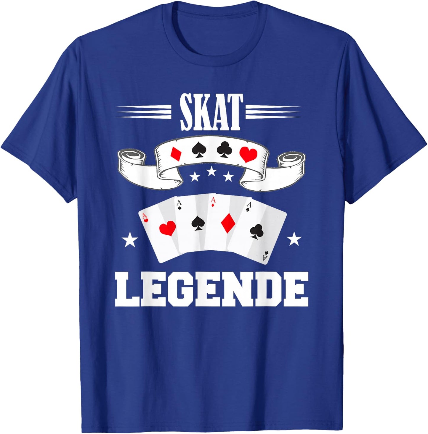 Skat Card Games Night Double Head T-Shirt - T-Shirt | Royal