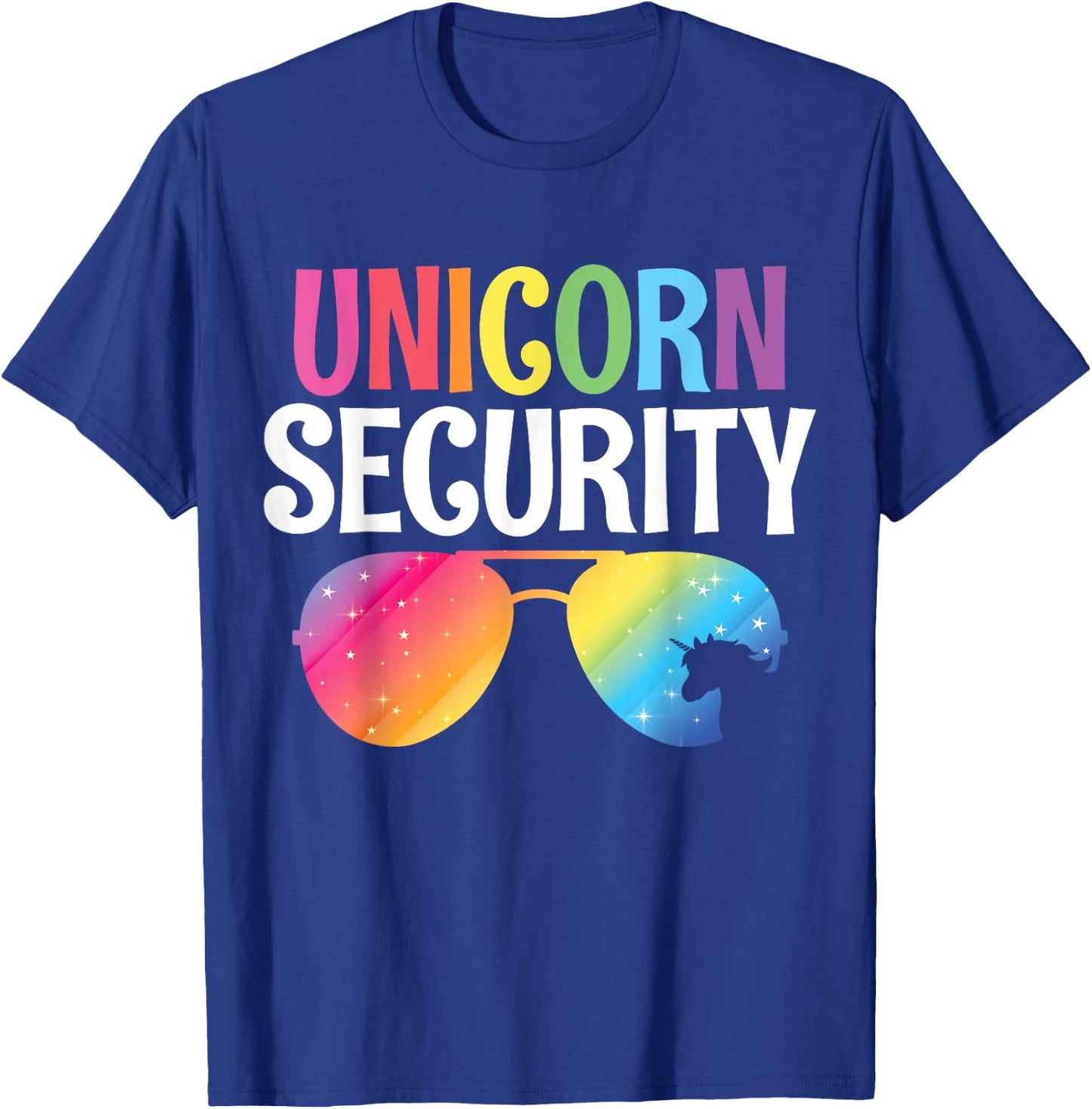 Unicorn Security Birthday Family Halloween Costume Mom Dad T-Shirt - T-Shirt | Royal