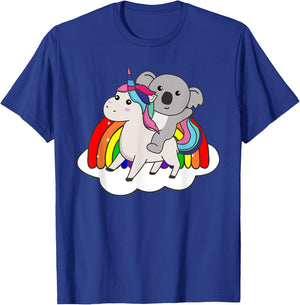 Koala On Unicorn Rainbow Animals Cute Koalas Unicorns T-Shirt - T-Shirt | Royal
