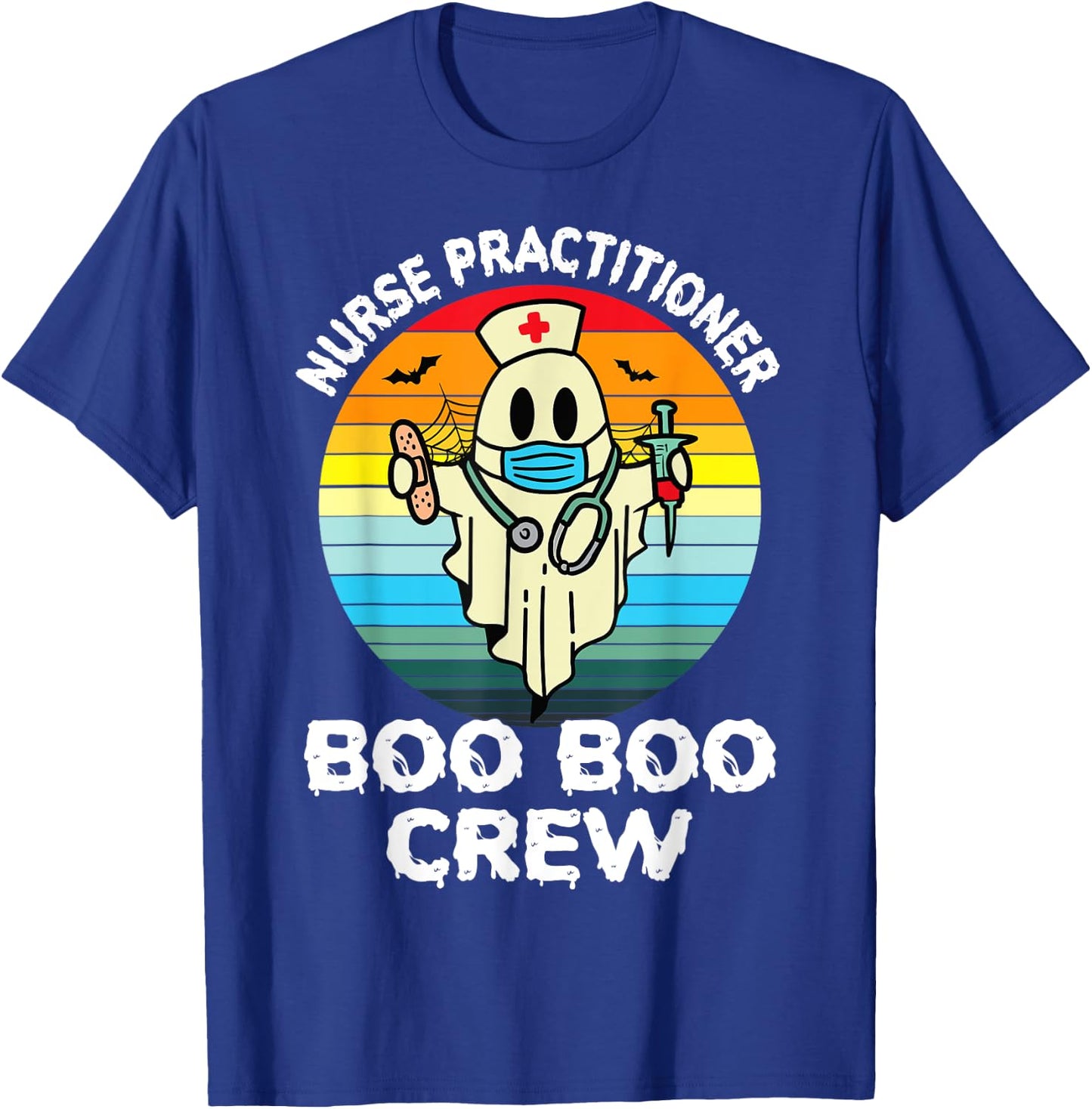 Nurse Practitioner Retro Halloween Ghost Costume NP Nurse T-Shirt - T-Shirt | Royal