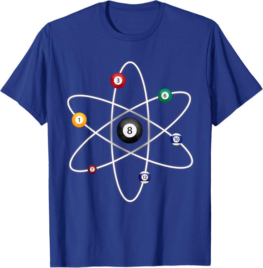 Billiard Lover Pool Player Game Sports Cue Ball Atoms Men T-Shirt - T-Shirt | Royal