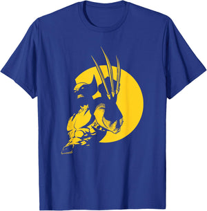 Marvel Wolverine Classic Logan X-Men Silhouette Poster T-Shirt - T-Shirt | Royal