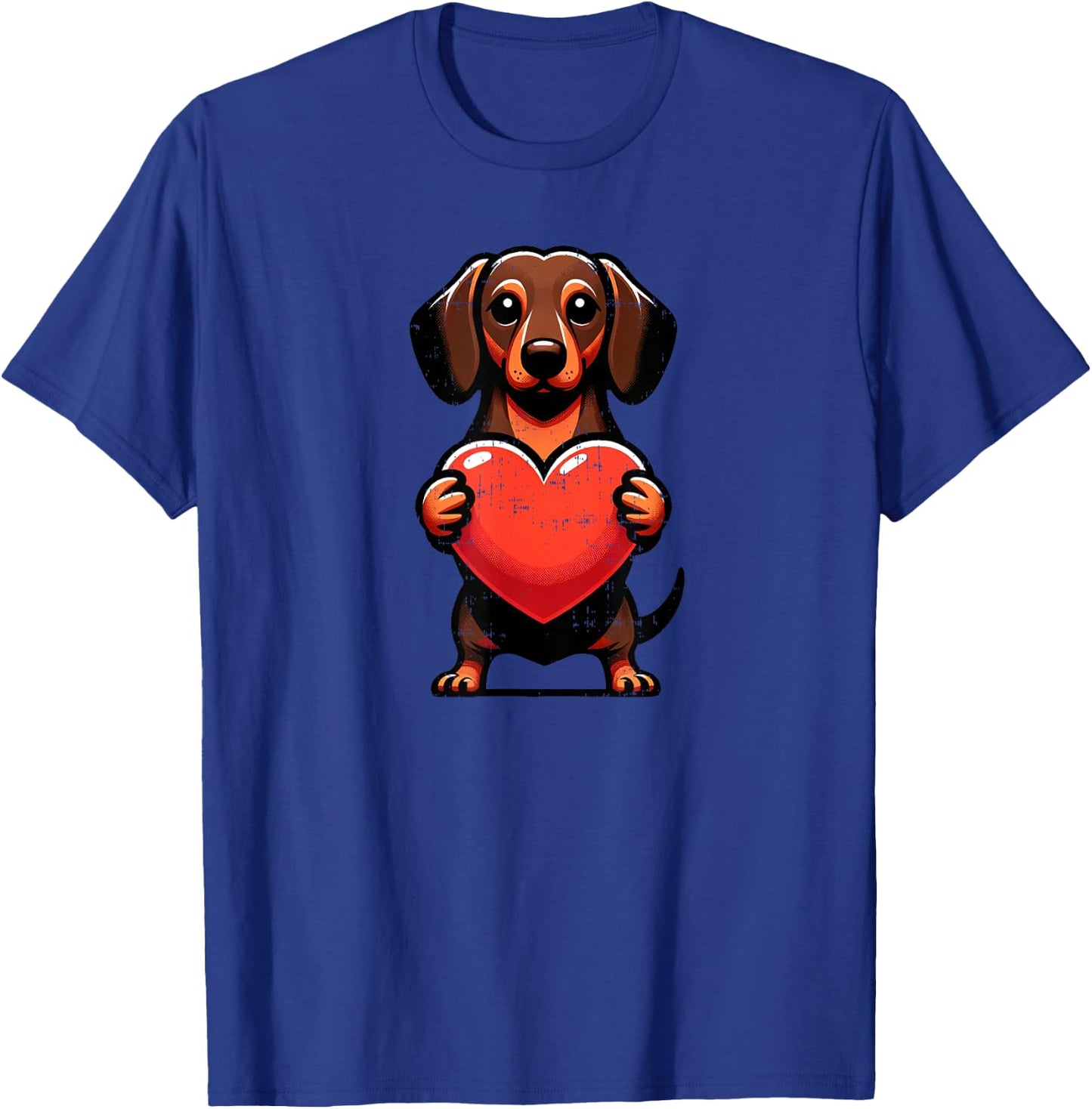Cute Dachshund Valentines Day Heart Love Doxie Weiner Mom T-Shirt - T-Shirt | Royal