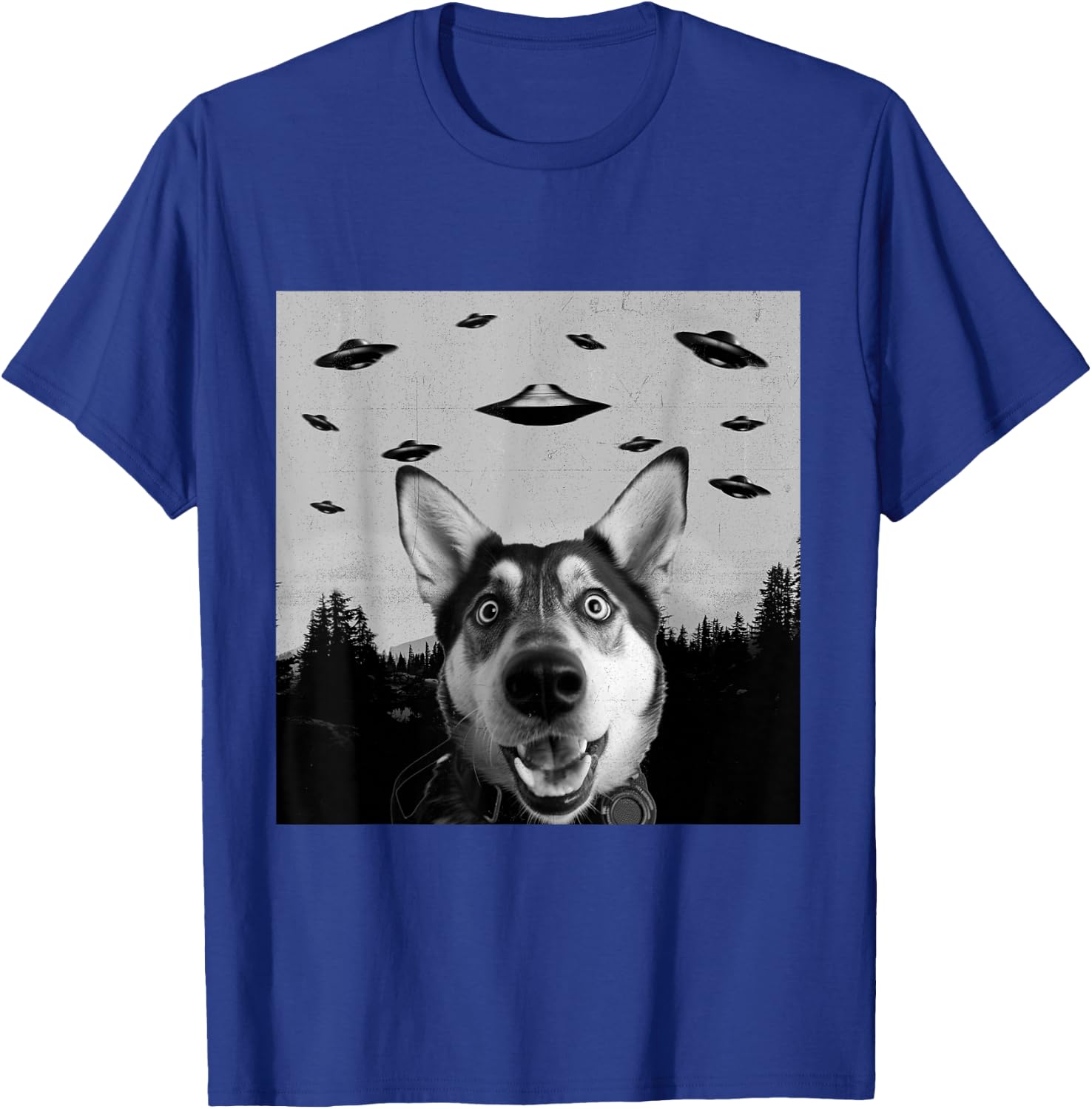 Alien UFO Funny Shepsky Dog Lover Men Women Kids T-Shirt - T-Shirt | Royal