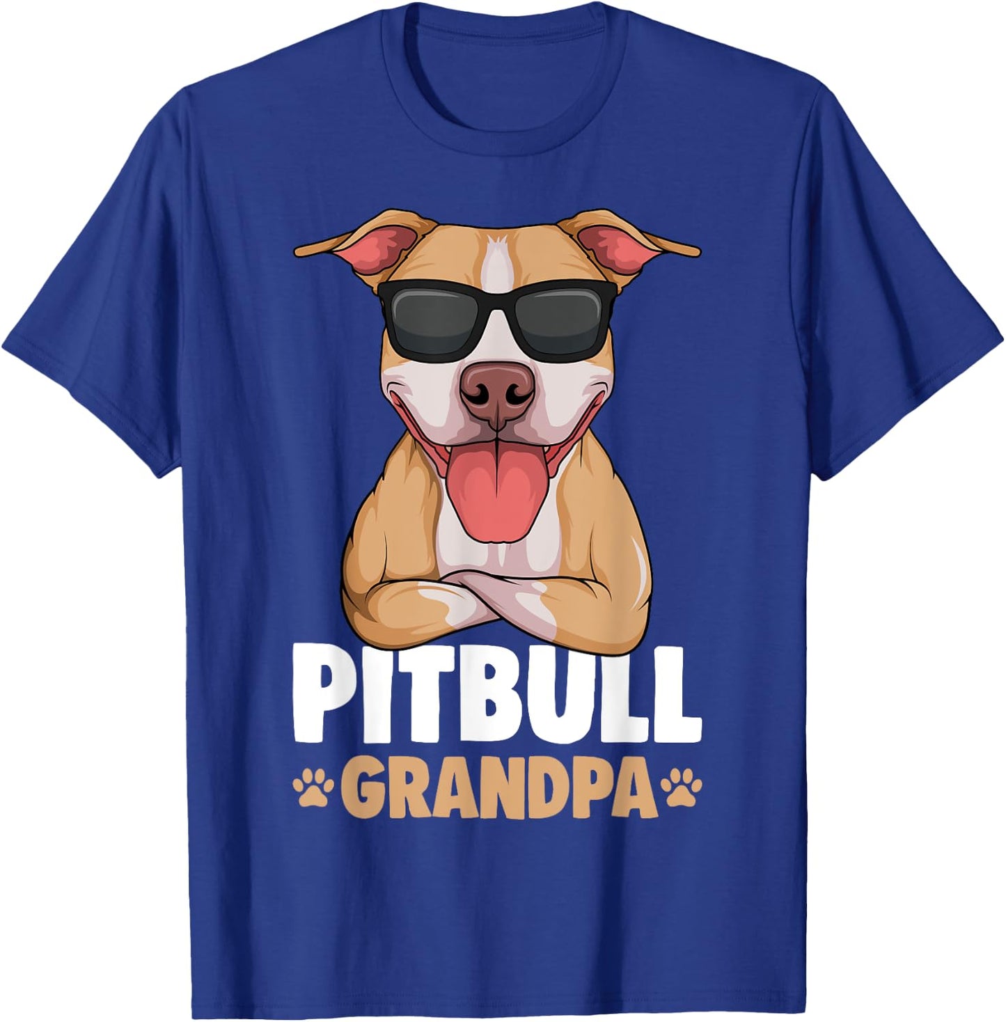 Pitbull Grandpa Pittie Dog T-Shirt - T-Shirt | Royal