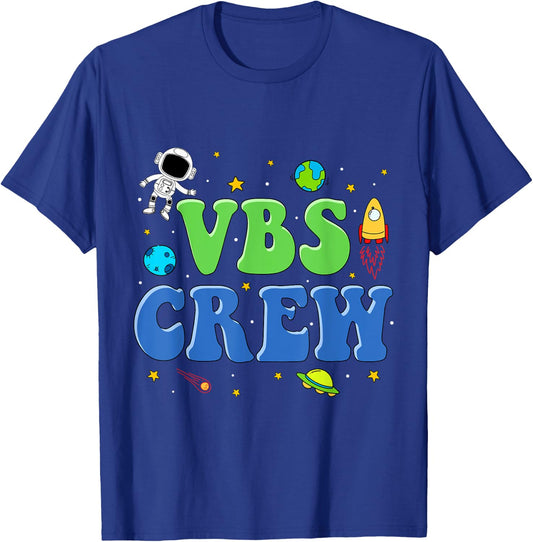 VBS Crew Vacation Bible School Space Astronaut Kids 2023 T-Shirt - T-Shirt | Royal