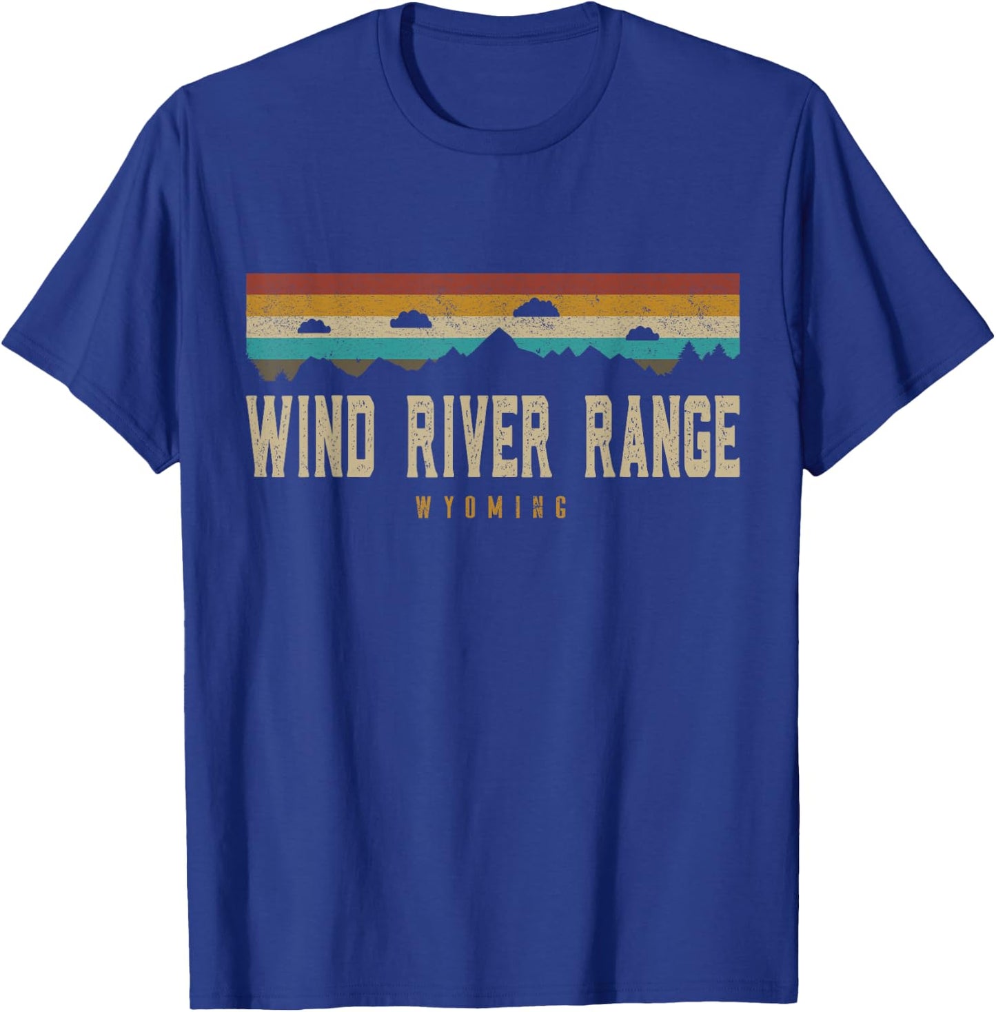 Wind River Range Mountains Wyoming Hiking Outdoors Retro T-Shirt - T-Shirt | Royal