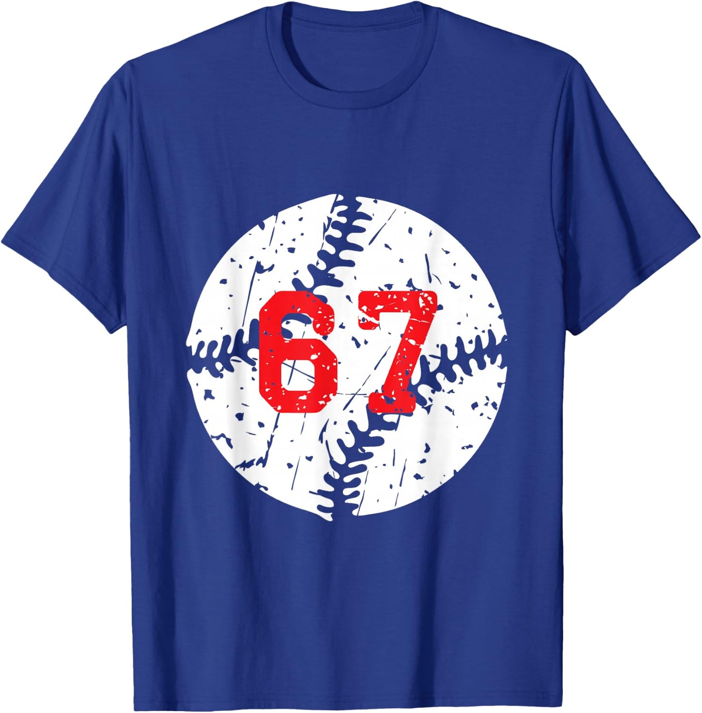 Baseball Number 67 T-Shirt - T-Shirt | Royal