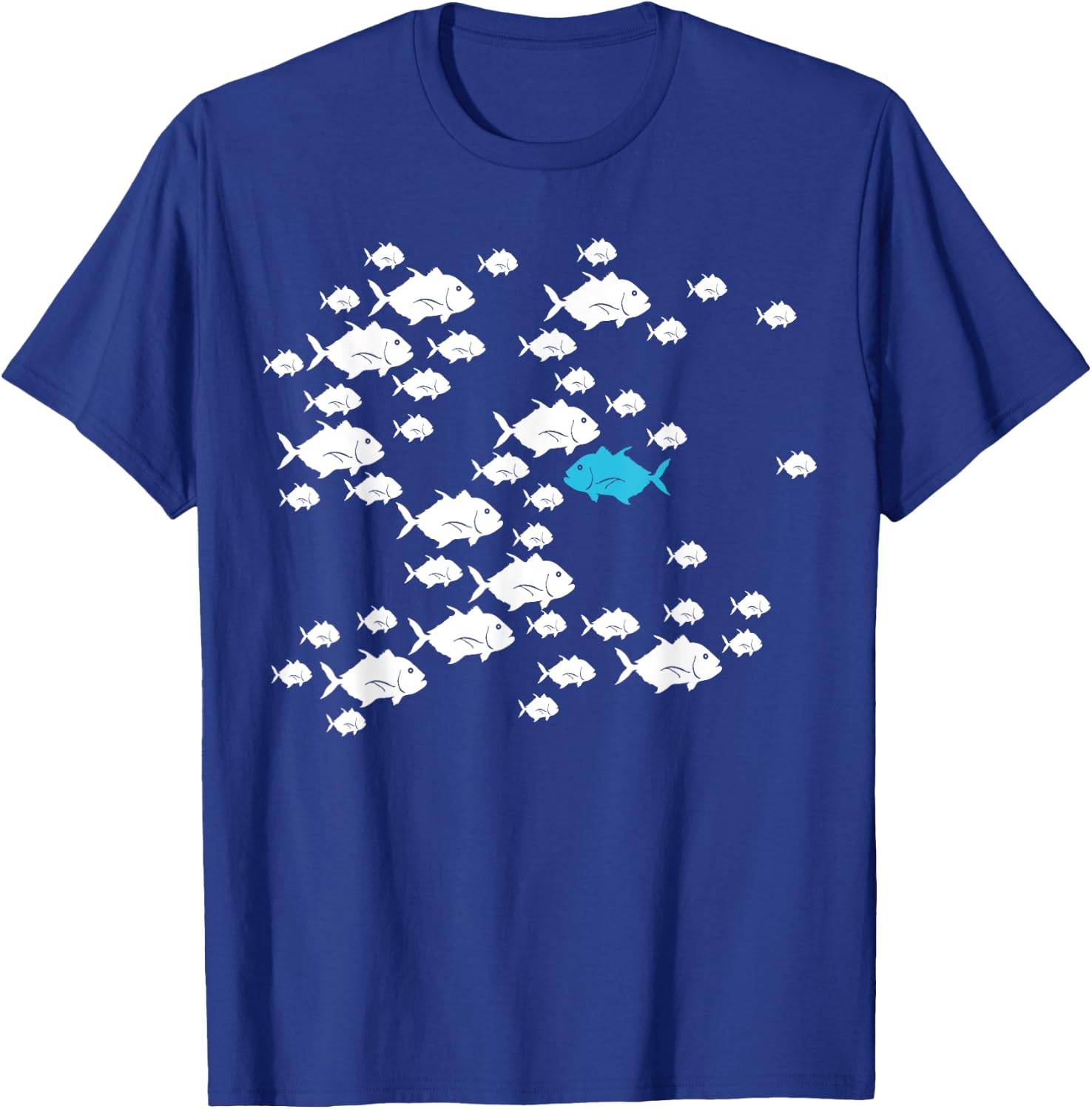 Fish swim against current in the sea swim against the waves T-Shirt - T-Shirt | Royal