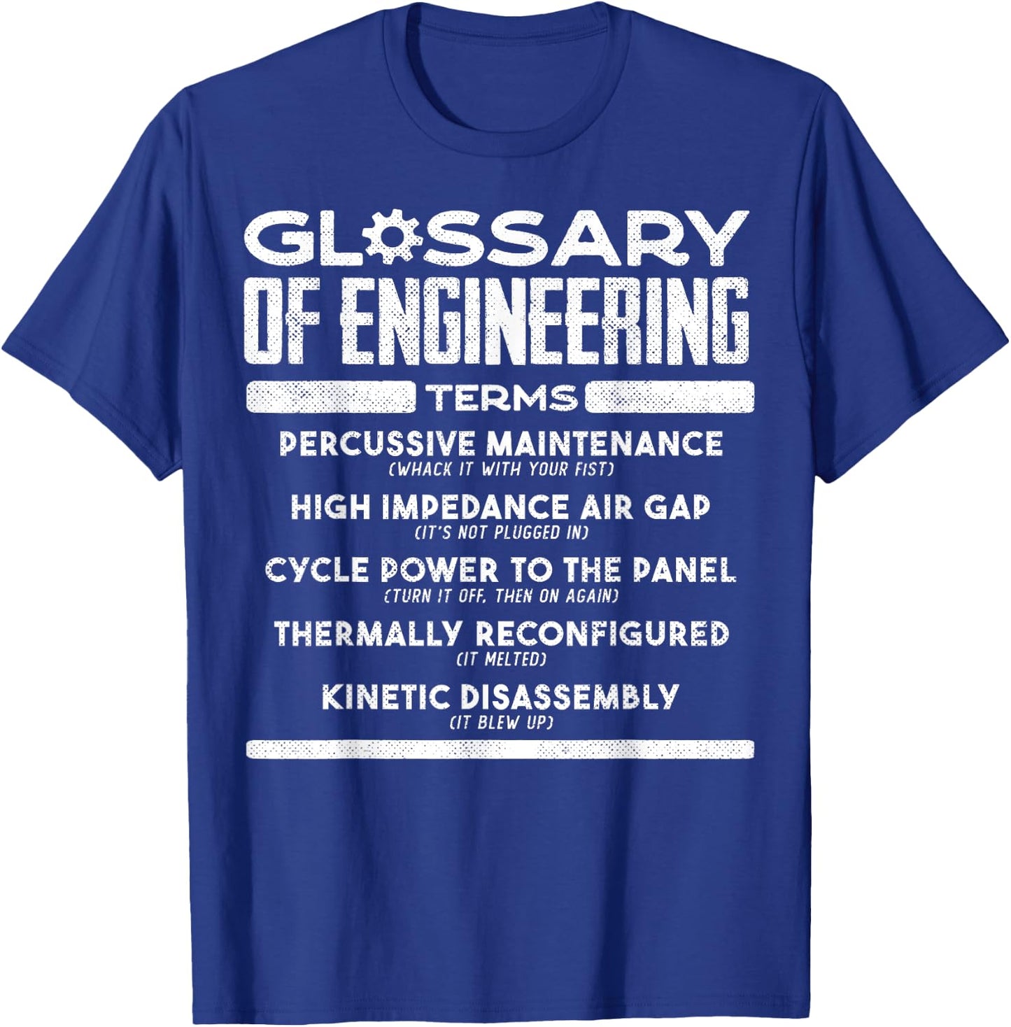 ..:Funny Engineer Definitions:.. - Glossary Of Engineering Terms - Funny Engineer Definitions - Adults - Black - X-Small T-Shirt - T-Shirt | Royal