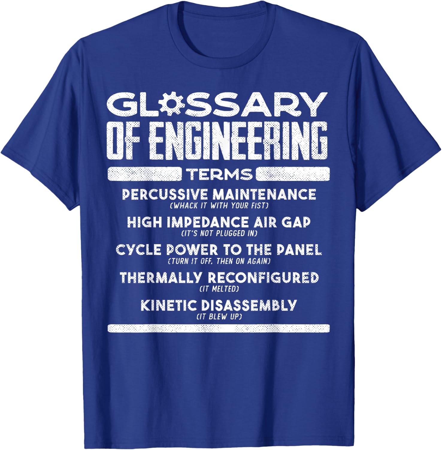 ..:Funny Engineer Definitions:.. - Glossary Of Engineering Terms - Funny Engineer Definitions - Adults - Black - X-Small T-Shirt - T-Shirt | Royal