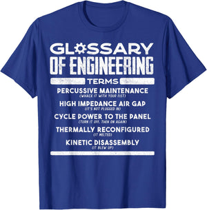 ..:Funny Engineer Definitions:.. - Glossary Of Engineering Terms - Funny Engineer Definitions - Adults - Black - X-Small T-Shirt - T-Shirt | Royal