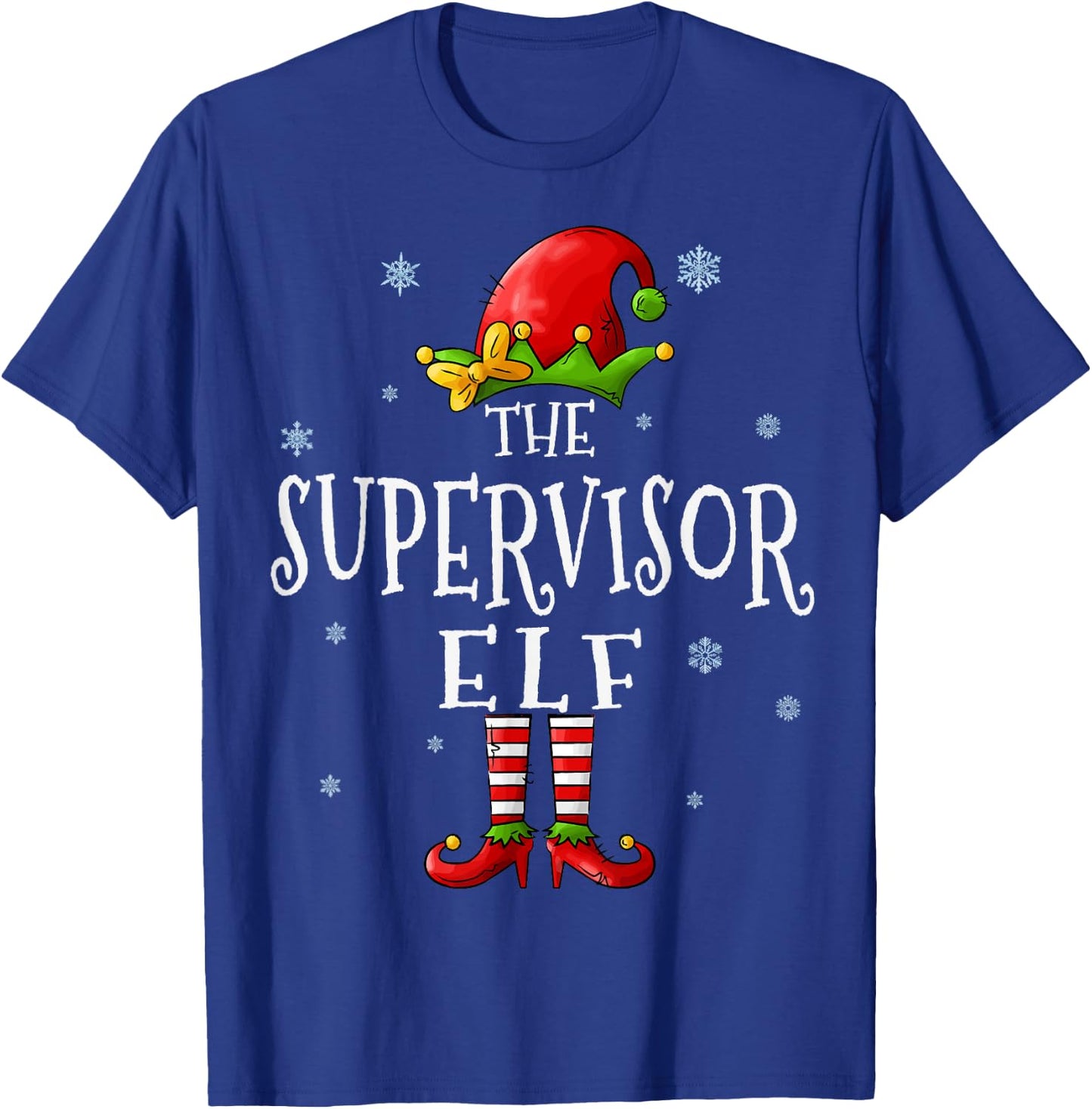 The Supervisor Elf Squad Funny Groupe Matching Christmas T-Shirt - T-Shirt | Royal