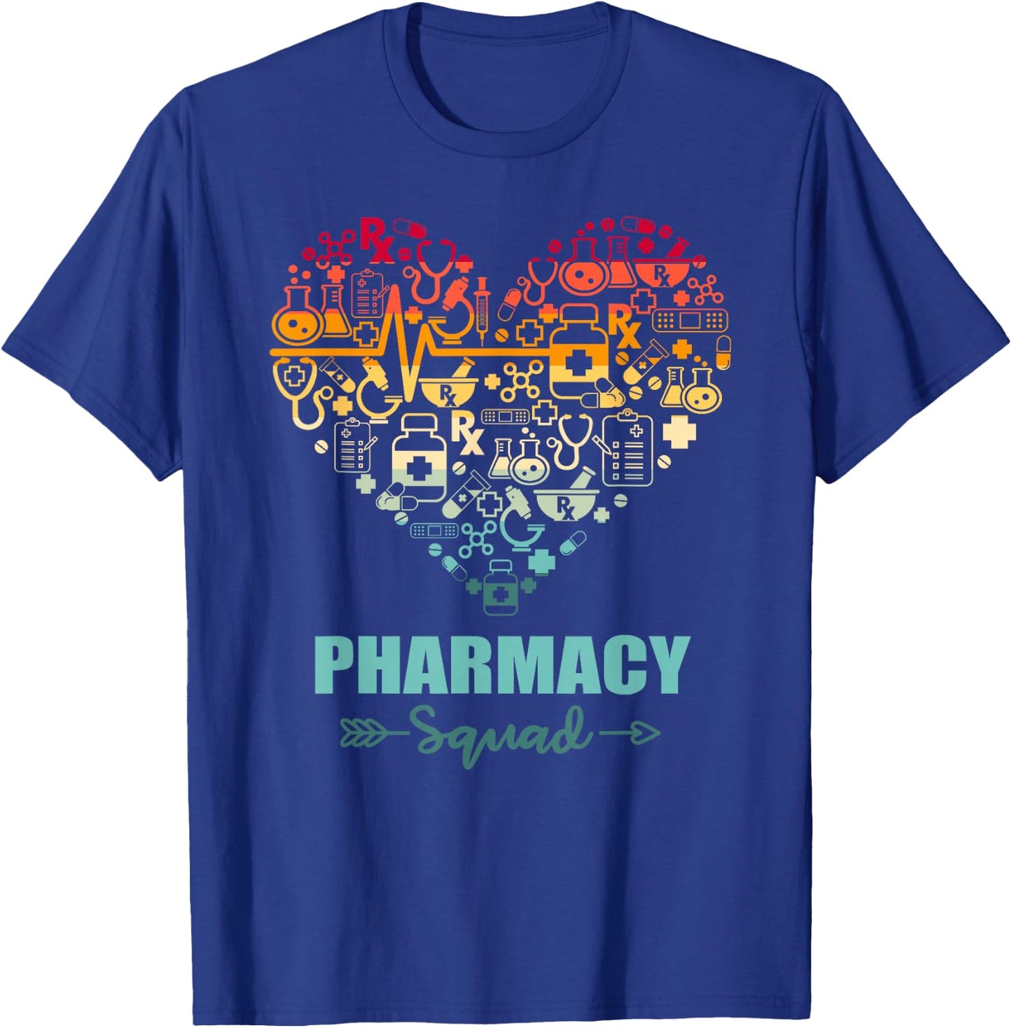 Pharmacy Squad Heart Funny Pharmacy Team T-Shirt - T-Shirt | Royal