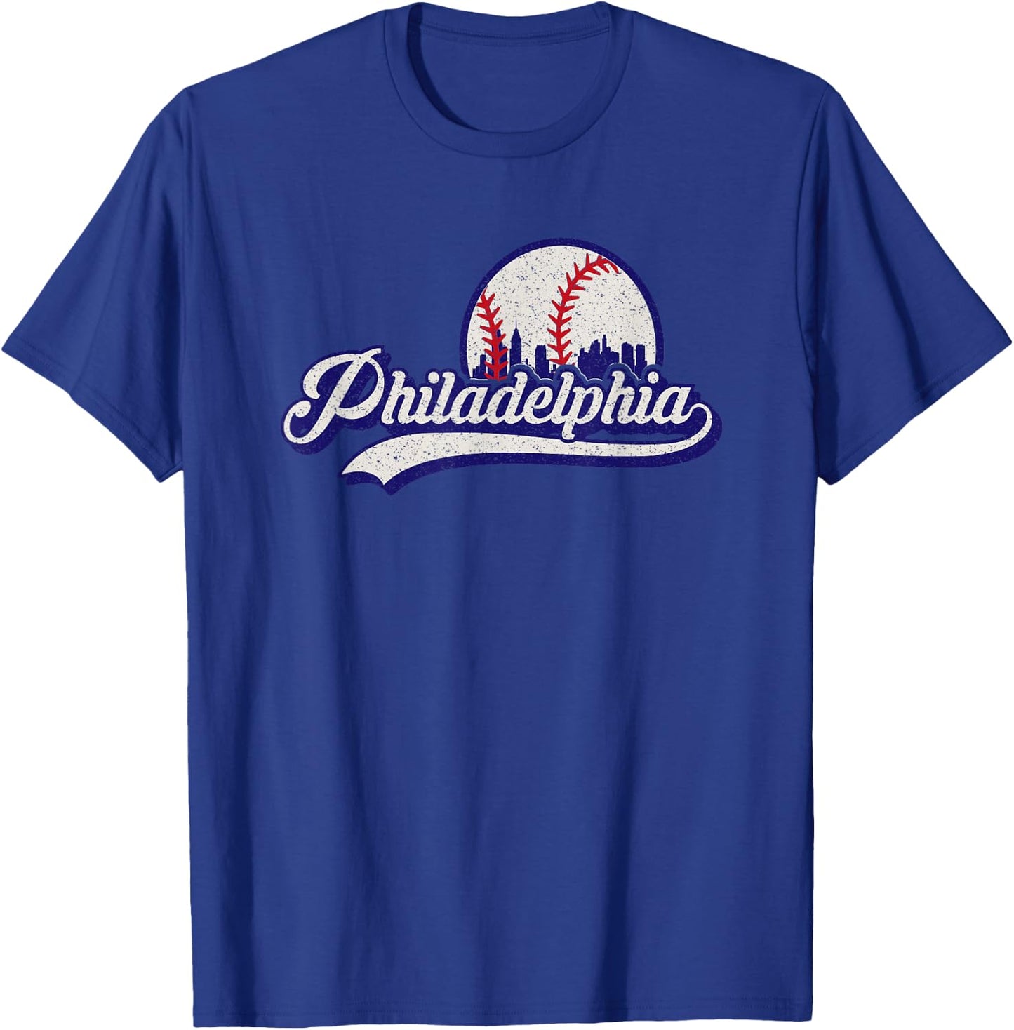 Vintage Distressed Philly Baseball Lovers T-Shirt - T-Shirt | Royal