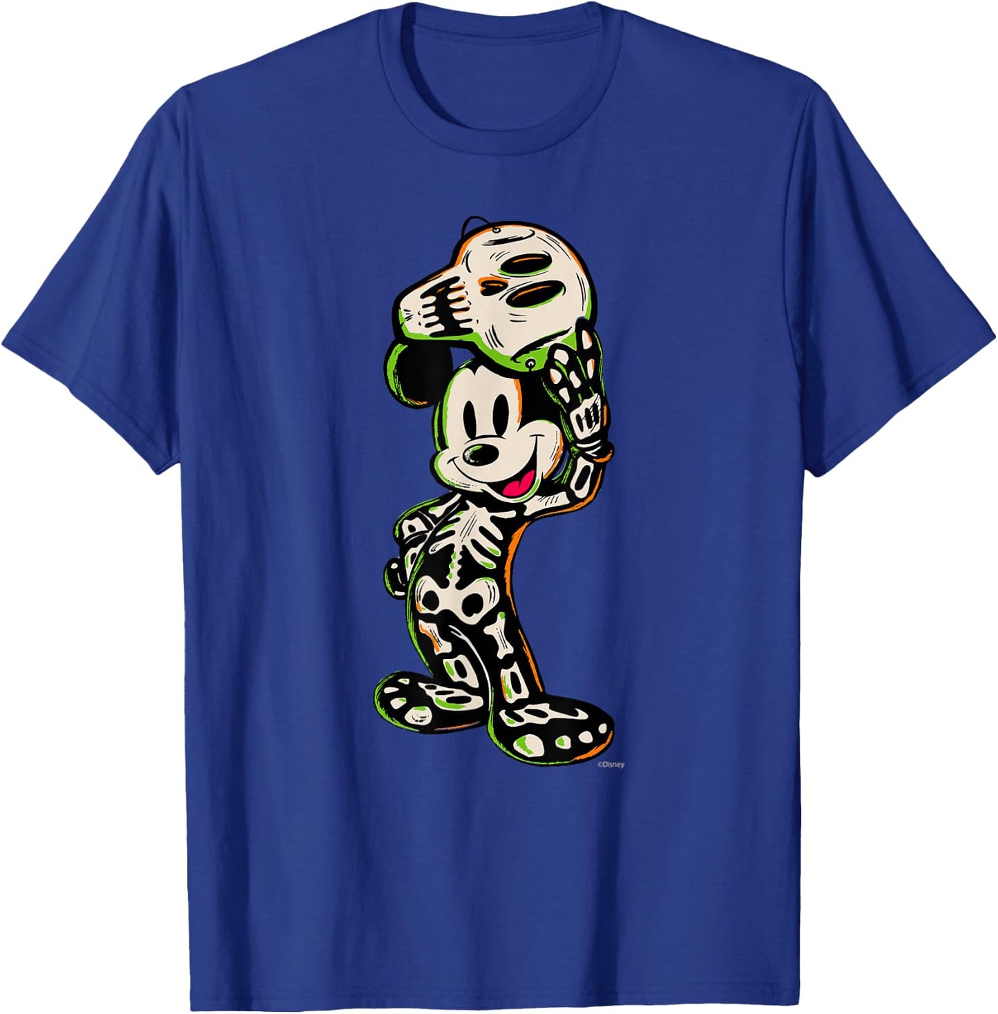 Disney 100 Mickey Mouse Halloween Classic Skeleton Costume T-Shirt - T-Shirt | Royal