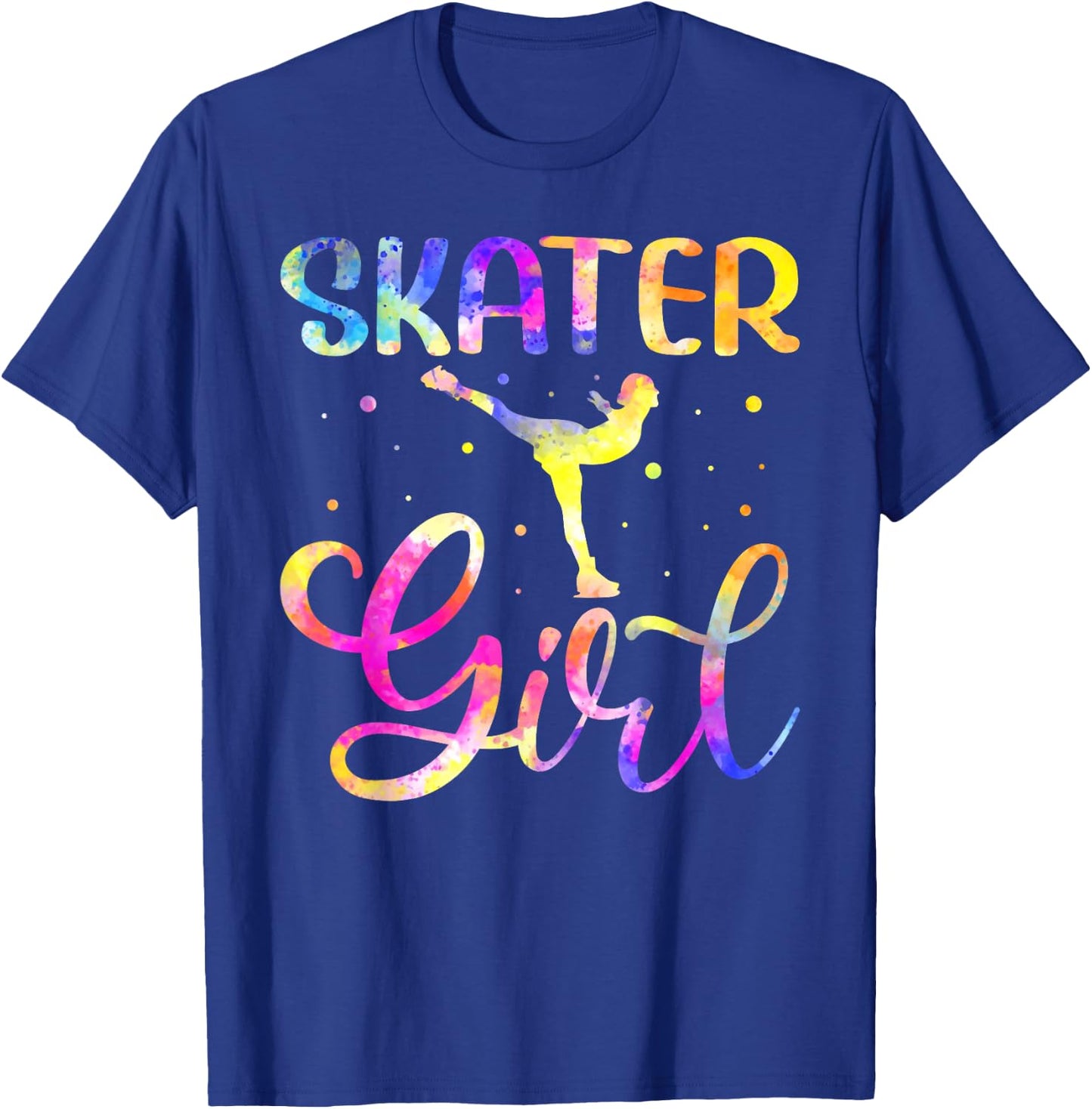 Skater Girl Colorful Skating Figure Winter Sports T-Shirt - T-Shirt | Royal