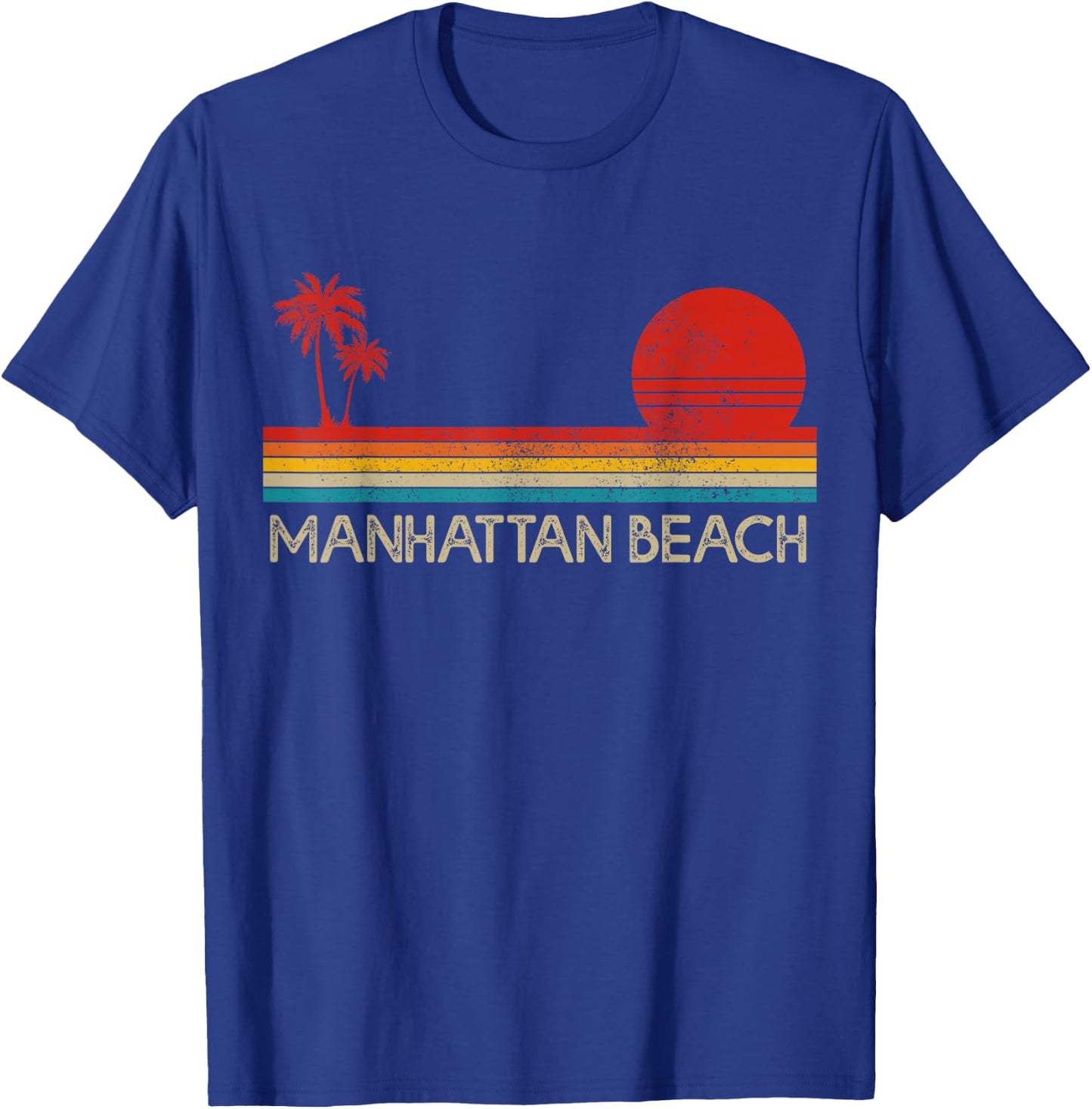 Manhattan Beach California CA Surfer Retro Vintage T-Shirt - T-Shirt | Royal
