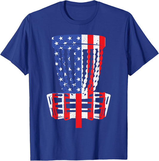 Funny Disc Golf Designs Women American Flag Golfers T-Shirt - T-Shirt | Royal