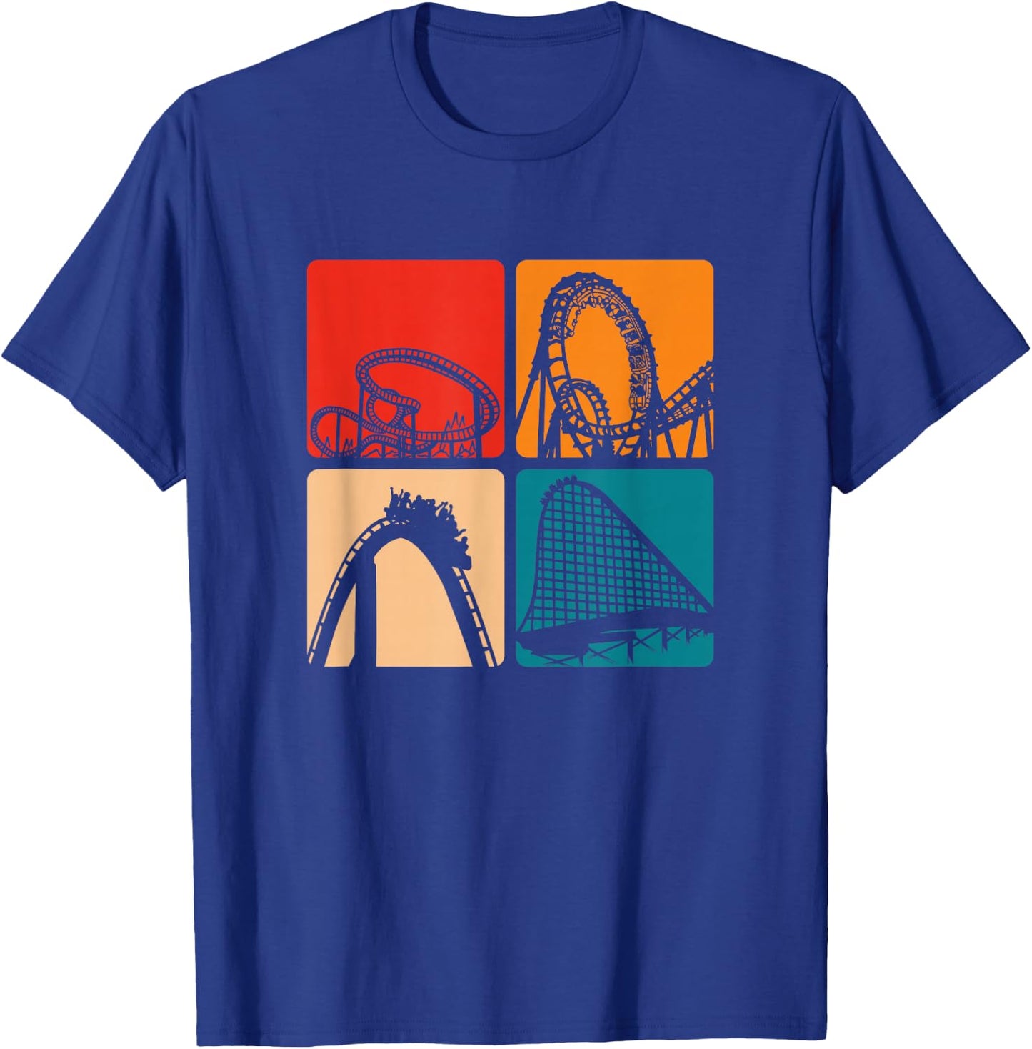 Roller Coasting Retro rollercoasters Vintage Design T-Shirt - T-Shirt | Royal