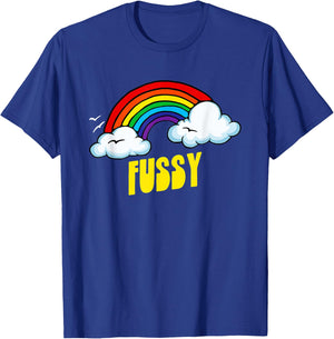 Fussy Cute Funny Sarcastic Retro Vintage 80's Rainbow T-Shirt - T-Shirt | Royal