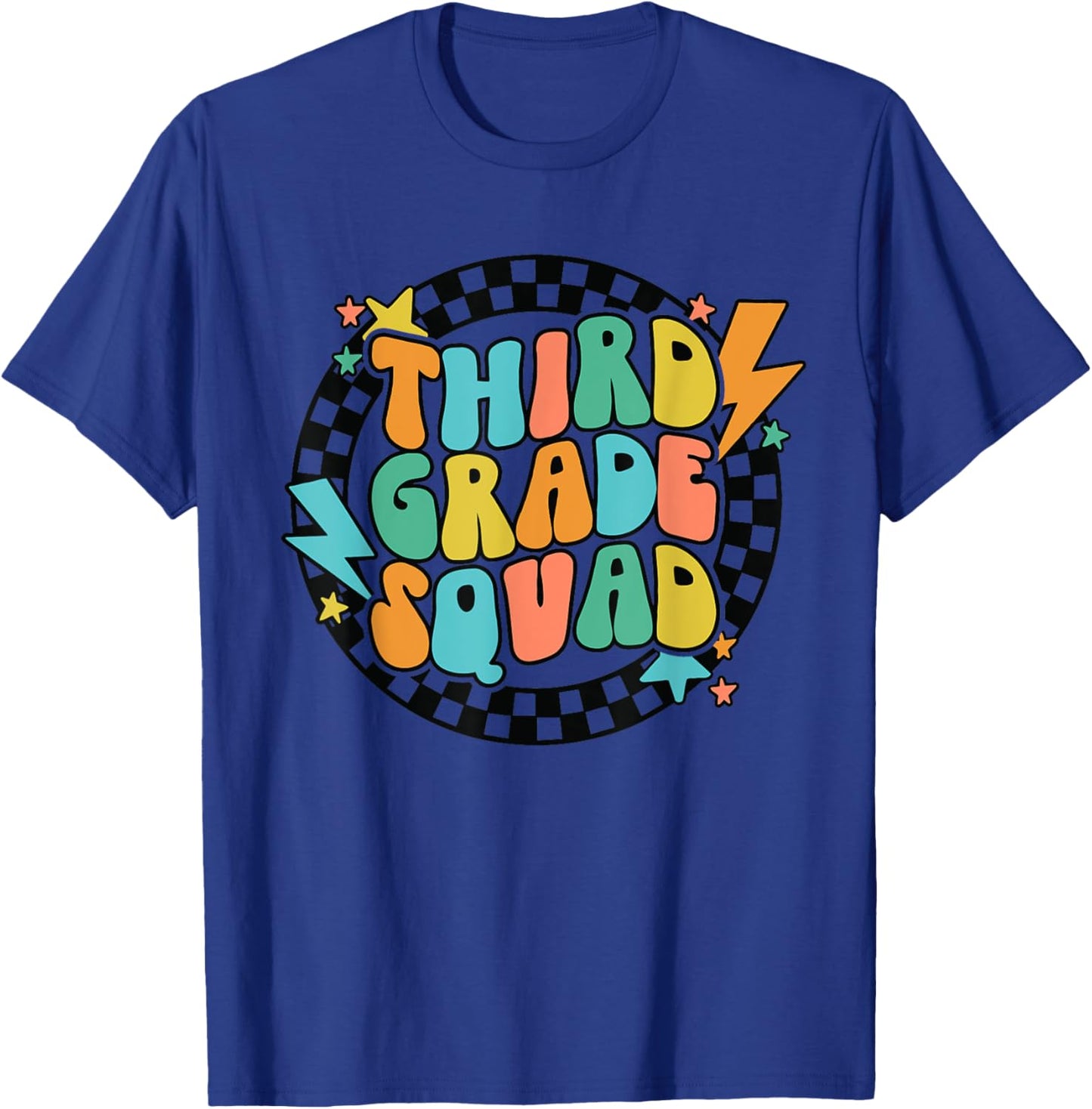 Back To School Groovy Teacher Third 3rd Grade Crew Squad Women Girls Kids T-Shirt - T-Shirt | Royal