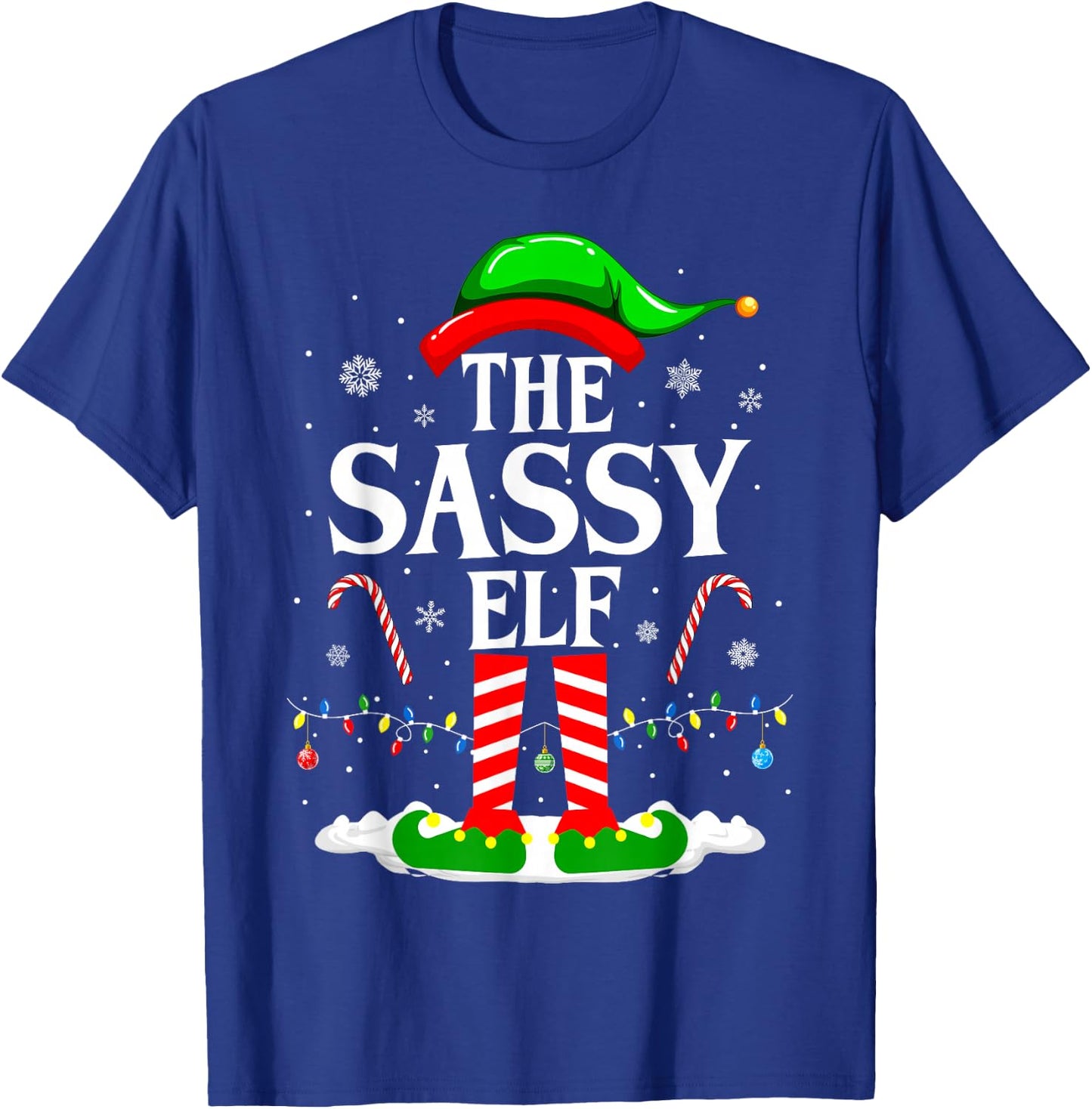 The Sassy Elf Xmas Funny Matching Family Group Christmas T-Shirt - T-Shirt | Royal