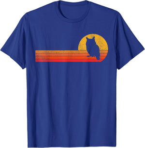 Retro Owl Lover Funny Owl Vintage T-Shirt - T-Shirt | Royal