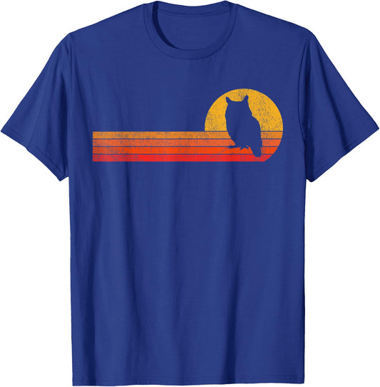 Retro Owl Lover Funny Owl Vintage T-Shirt - T-Shirt | Royal