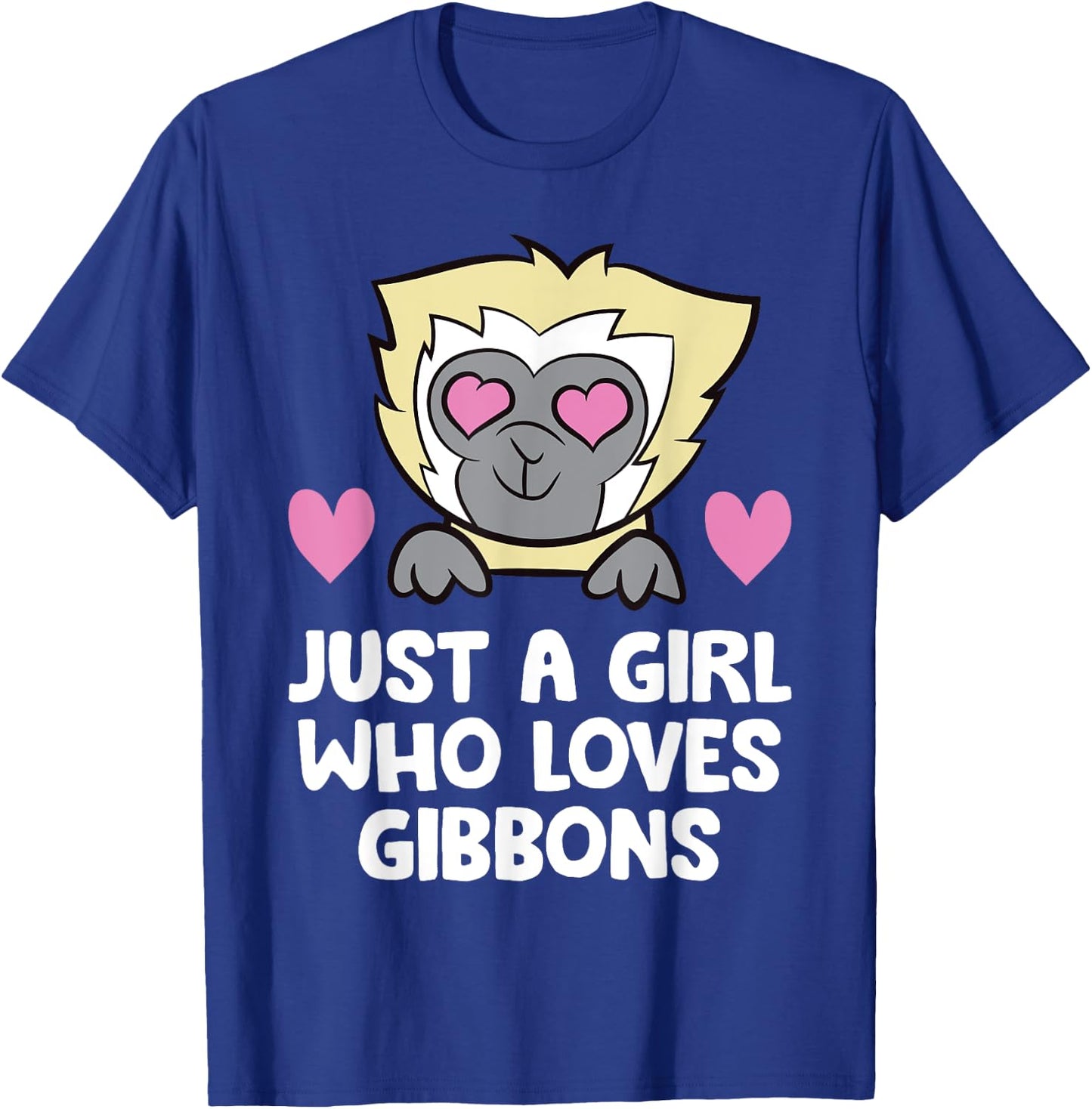 Just a Girl Who Loves Gibbons Cute Gibbon Monkey T-Shirt - T-Shirt | Royal