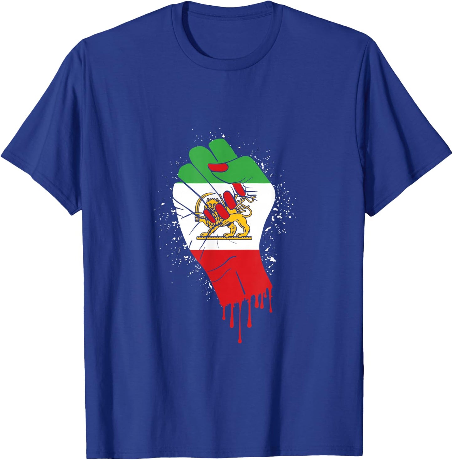 Flag of Iran Lion Flag Iran Heritage Fist Iranian Citizen T-Shirt - T-Shirt | Royal