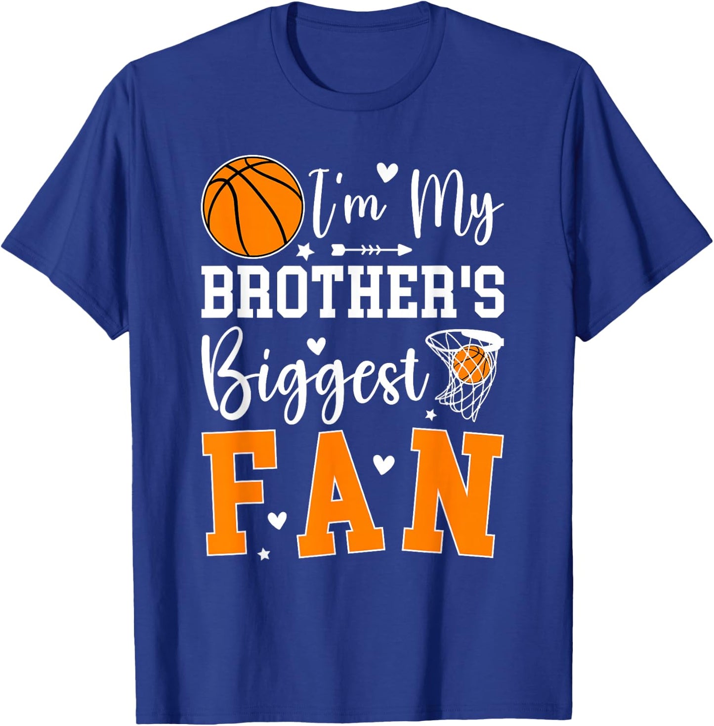 My Brother's Biggest Fan Basketball Sister Basketball Sis T-Shirt - T-Shirt | Royal
