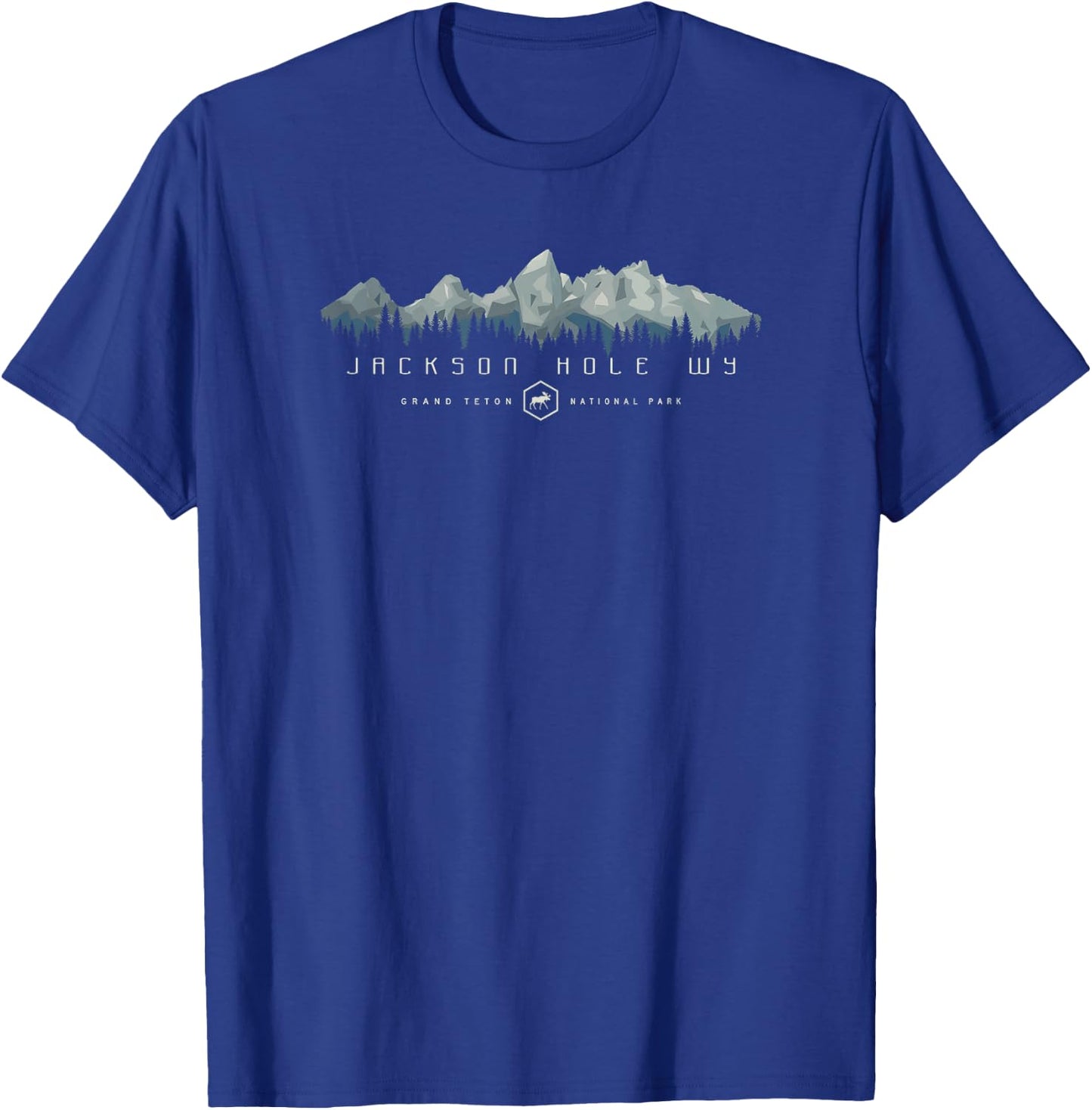 Grand Teton National Park Retro T-Shirt - T-Shirt | Royal