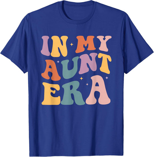 Groovy In My Aunt Era Baby Announcement for Aunt Auntie T-Shirt - T-Shirt | Royal