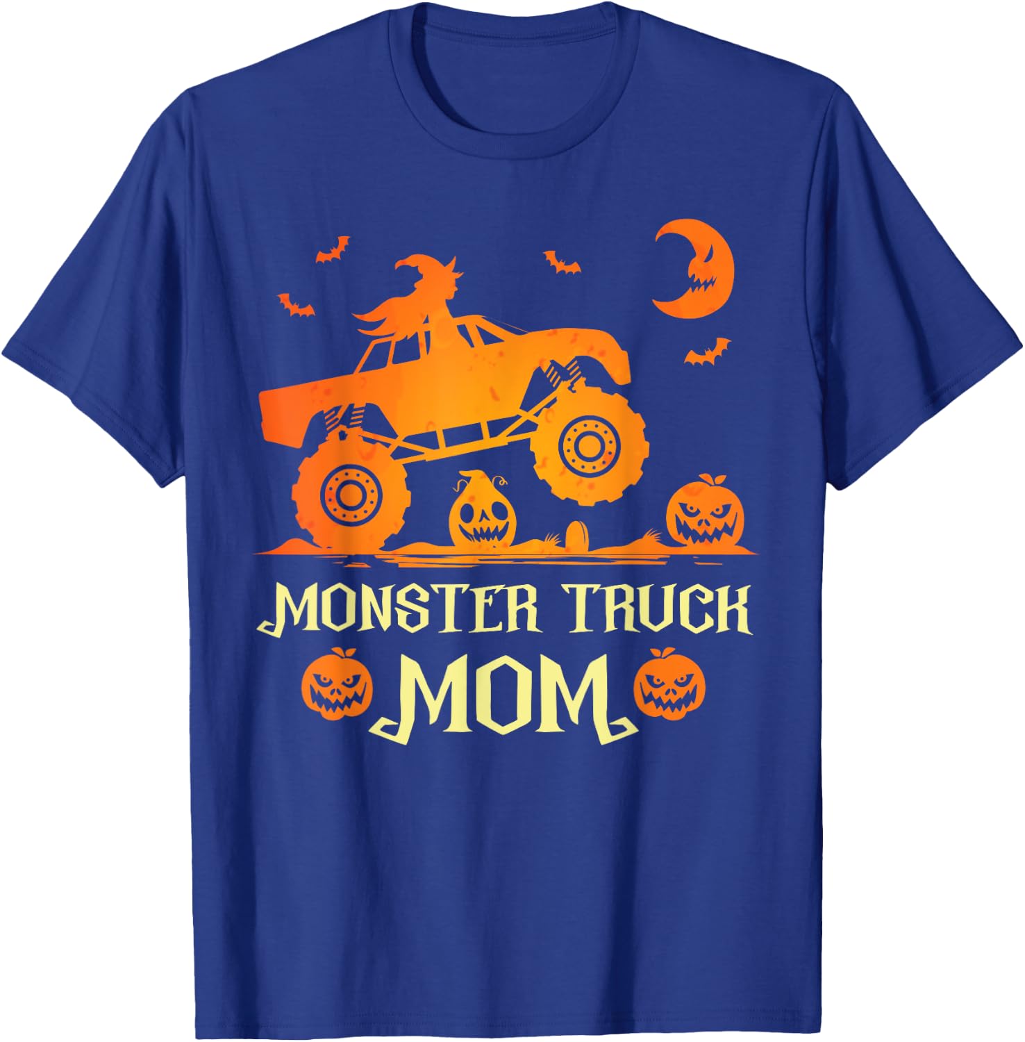 Monster Truck Mom Truck Lovers Pumpkins Halloween Witch T-Shirt - T-Shirt | Royal