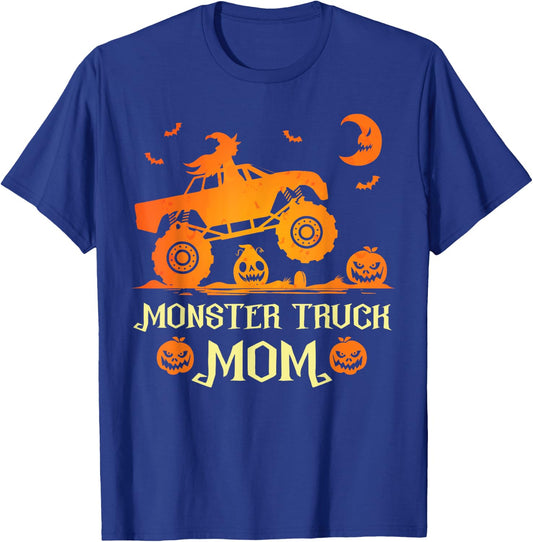 Monster Truck Mom Truck Lovers Pumpkins Halloween Witch T-Shirt - T-Shirt | Royal