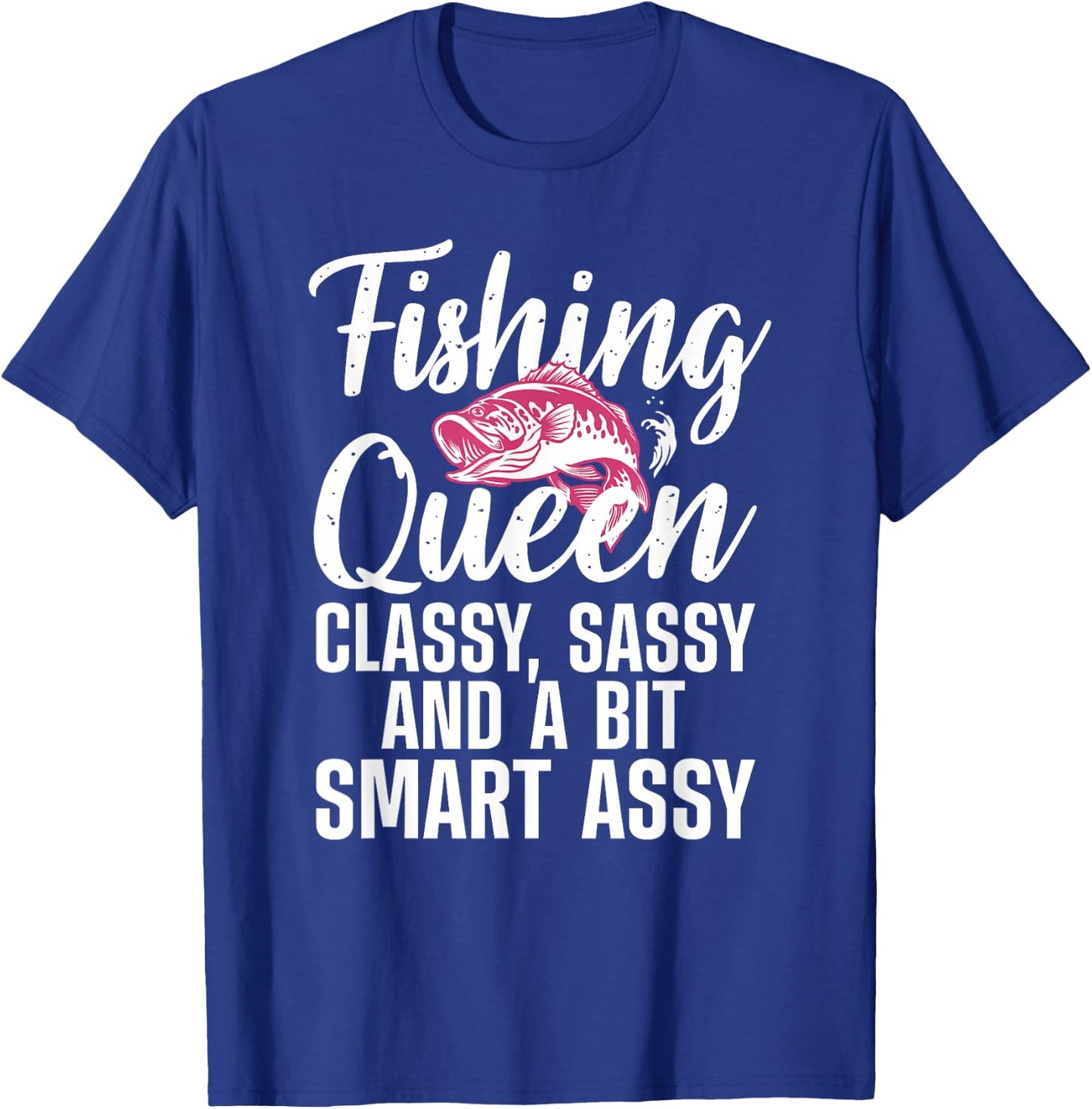 Funny Fishing Queen Design Ladies Fishing Lovers T-Shirt - T-Shirt | Royal