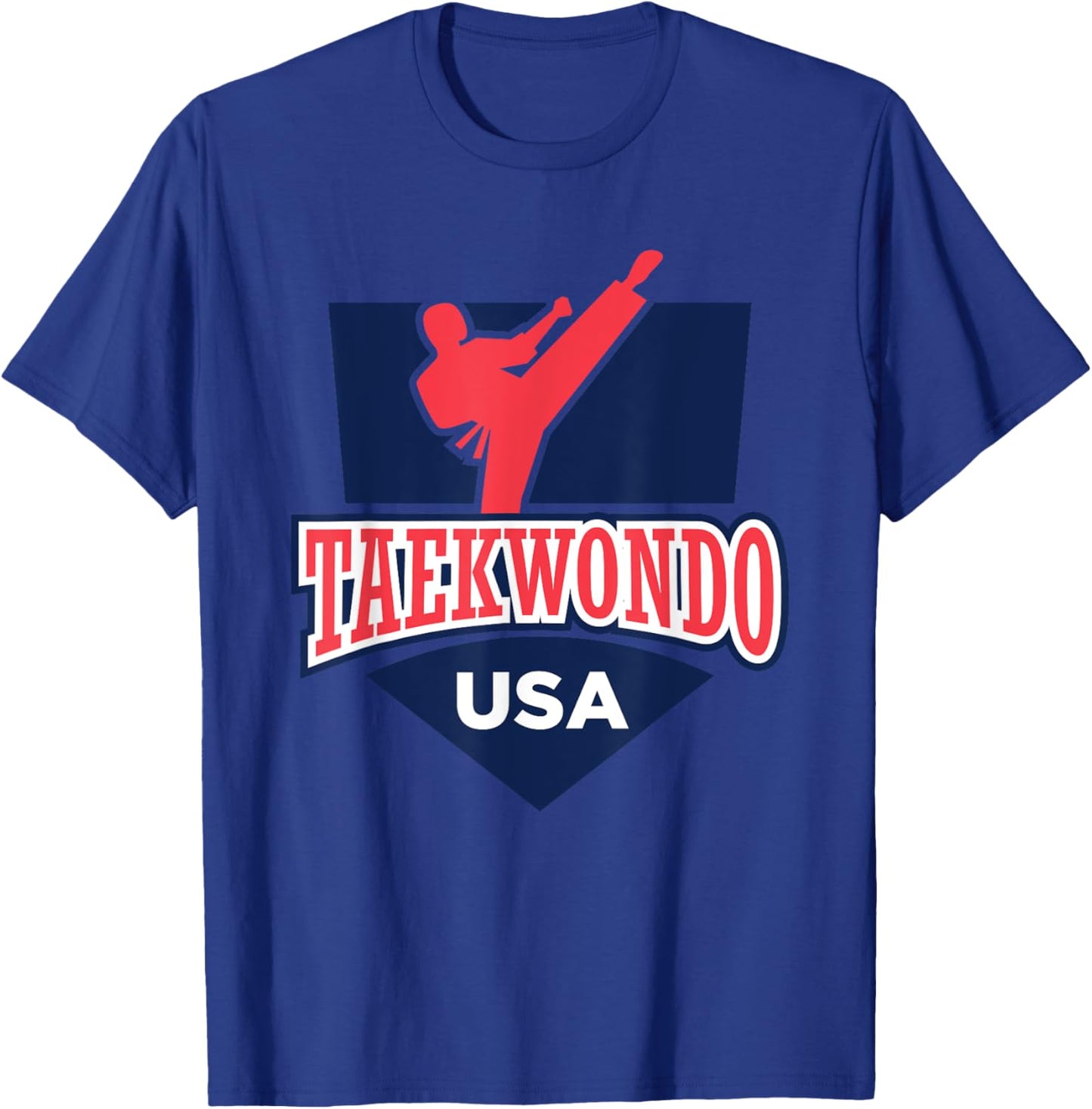Taekwondo USA Support the Team Shirt USA Flag Fighting Women Kids Men T-Shirt - T-Shirt | Royal