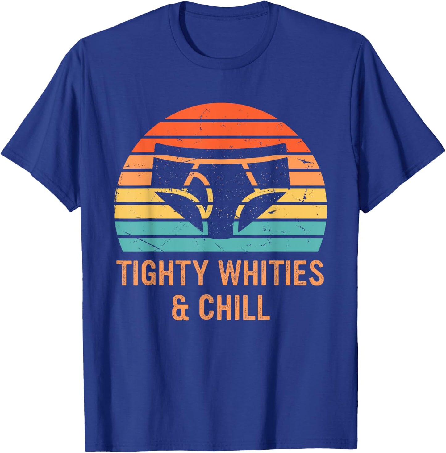 Tighty Whities & Chill Retro Sunset Apparel T-Shirt - T-Shirt | Royal