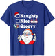 Naughty Nice Groovy Christmas List Hippie Santa Claus T-Shirt - T-Shirt | Royal