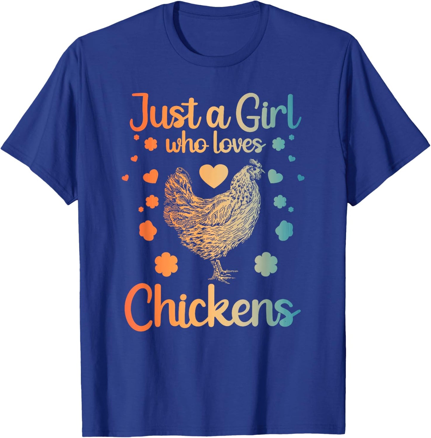 Best Chicken Gift Farm Chicken Accessories & Stuff Funny Girl Chicken Design For Kids Women Mom Chicken Lover T-Shirt - T-Shirt | Royal