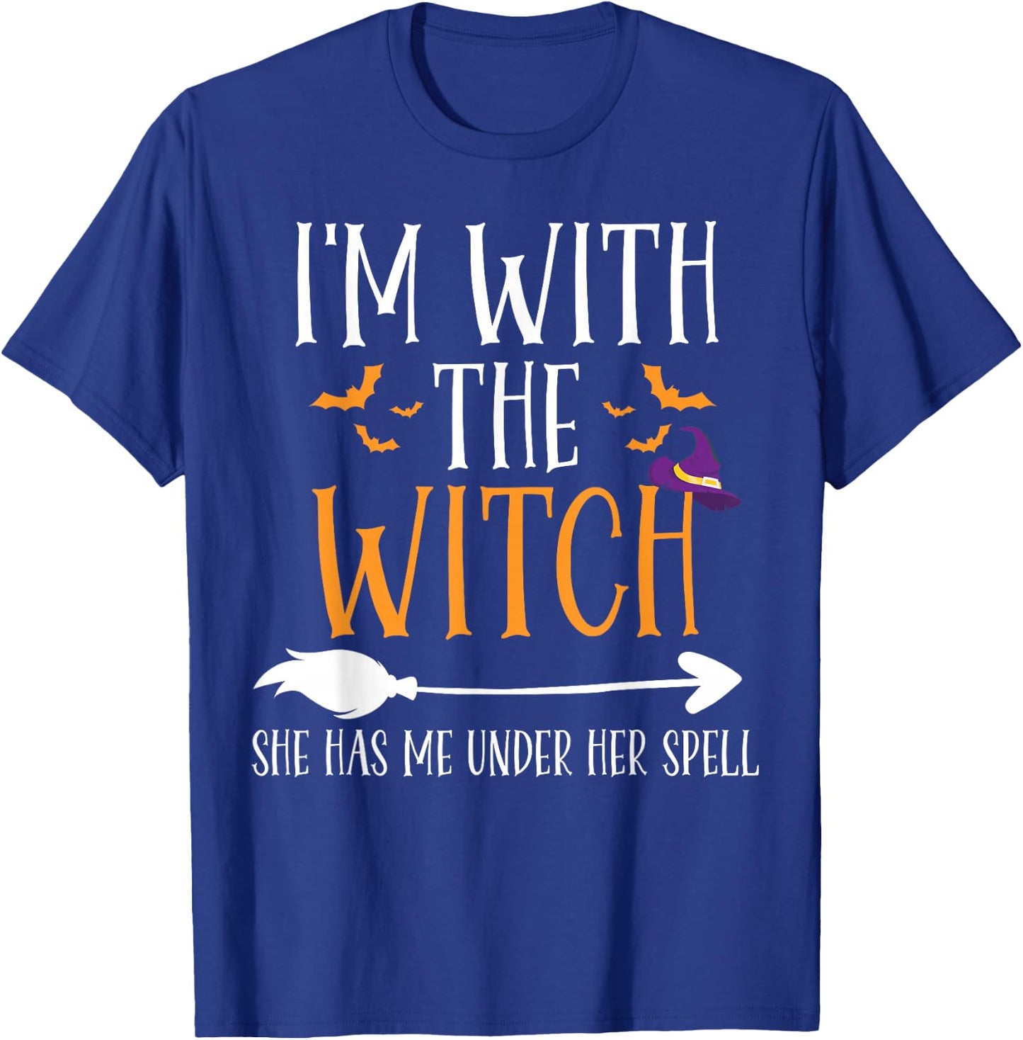 I'm With The Witch Funny Halloween Couples Costume T-Shirt - T-Shirt | Royal